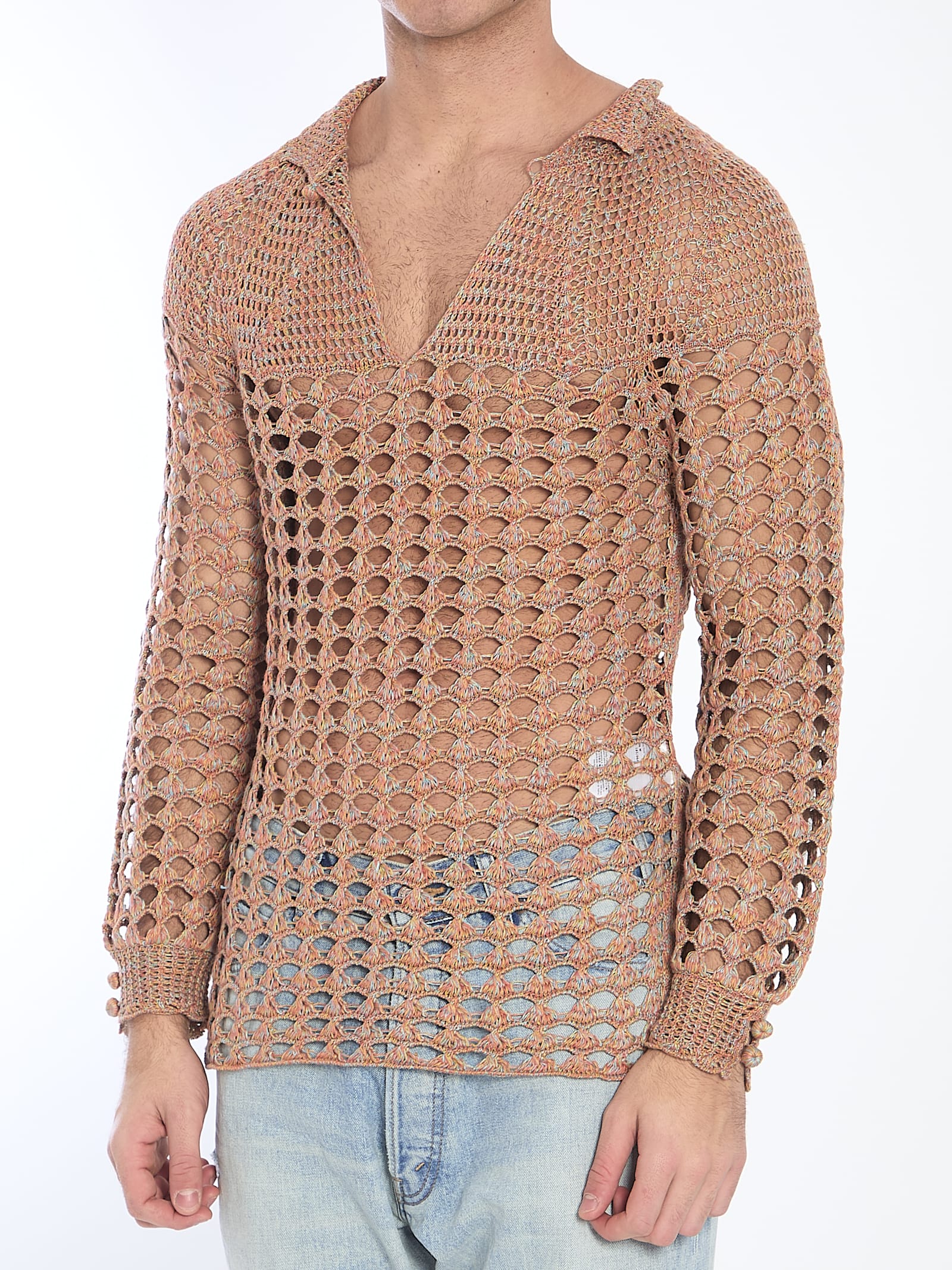 Valentino Openwork Sweater Sweaters And Cardigans Multicolor