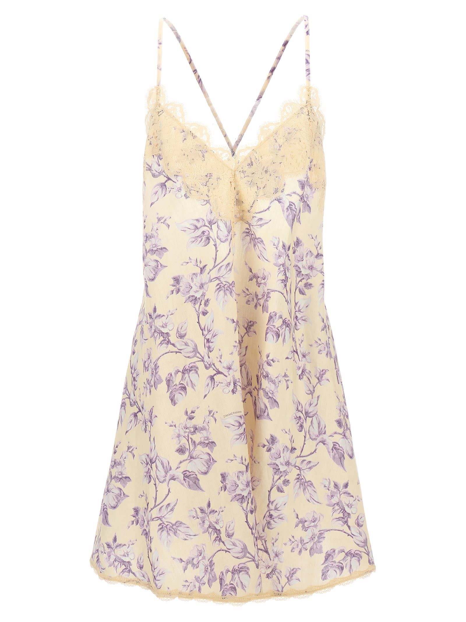 Zimmermann Halliday Swing Mini Dress In Multicolor