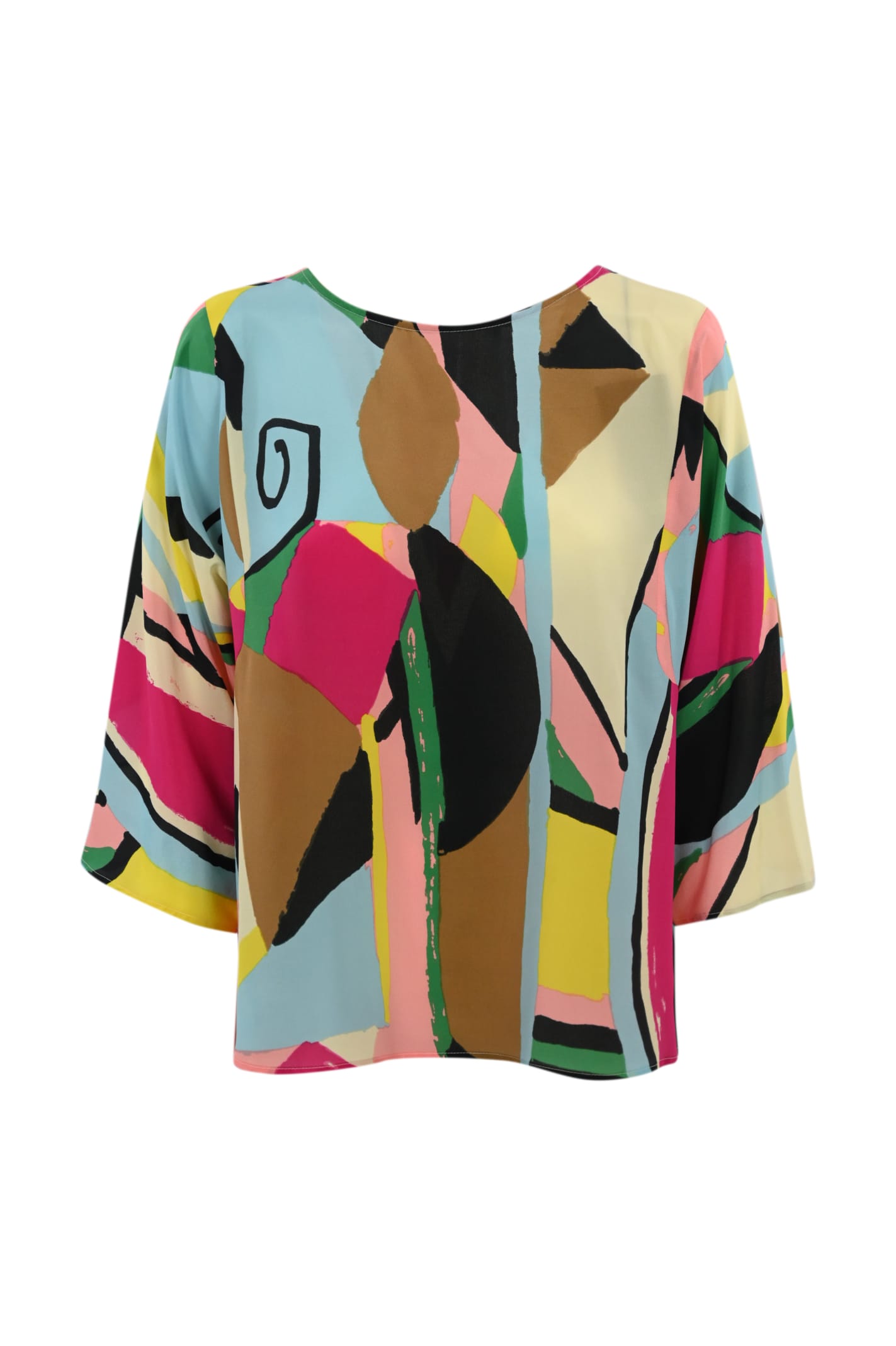 Shop Weekend Max Mara Pomposa Silk Blouse In Multicolor