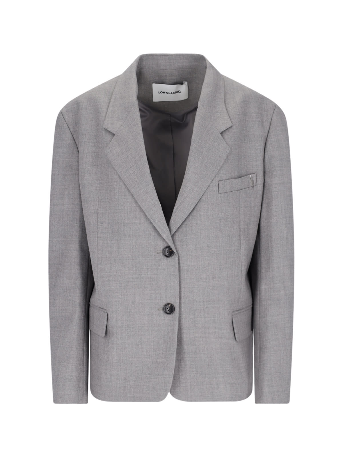 Low Classic Single-breasted Blazer In Gray
