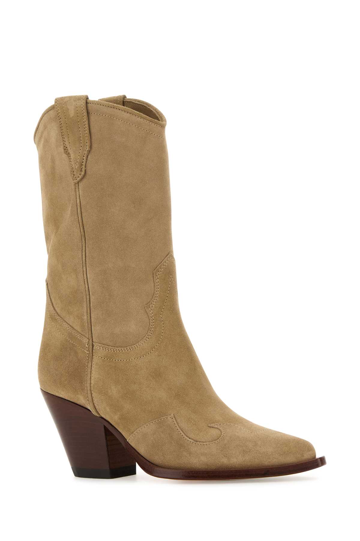 Shop Sonora Cappuccino Suede Santa Clara Ankle Boots In Taupe