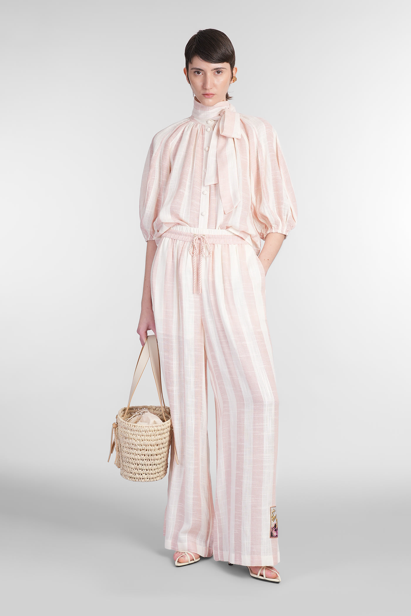 Zimmermann Acacia Wide-leg Pants In Beige