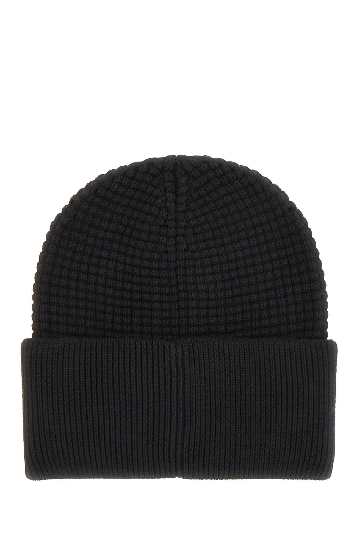 Moncler Black Cotton Beanie Hat In Black
