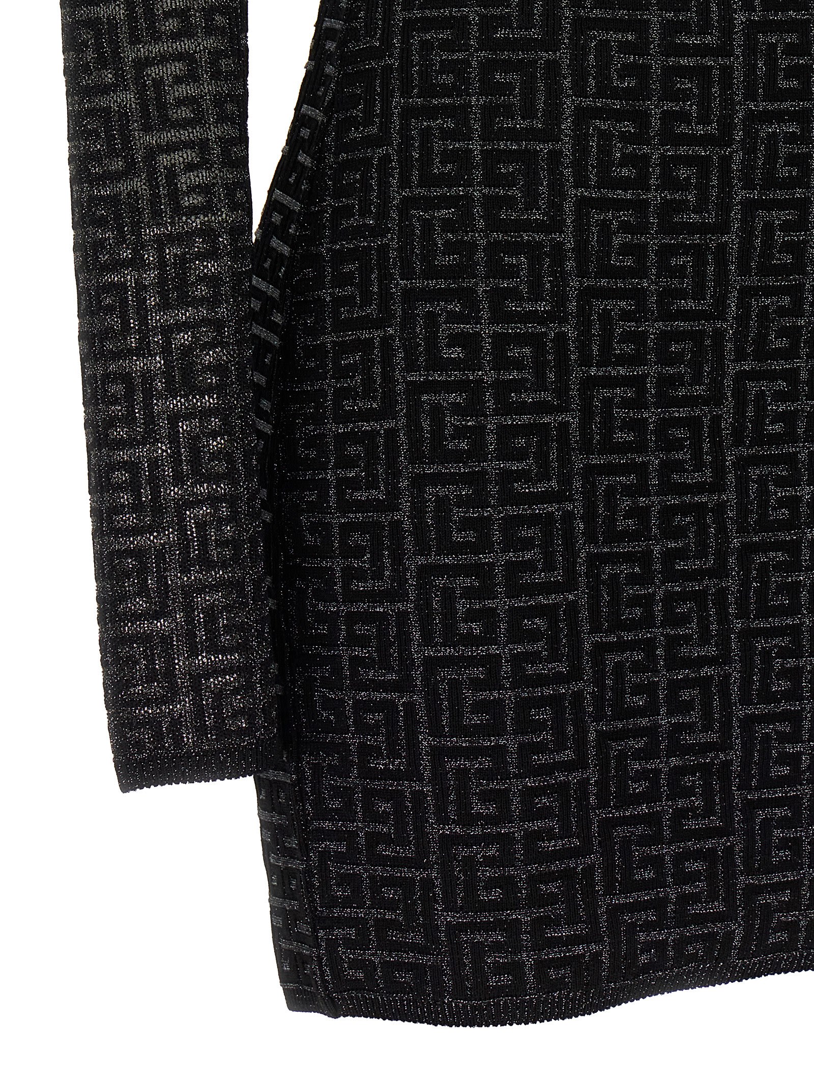 Shop Balmain Monogram Dress In Black