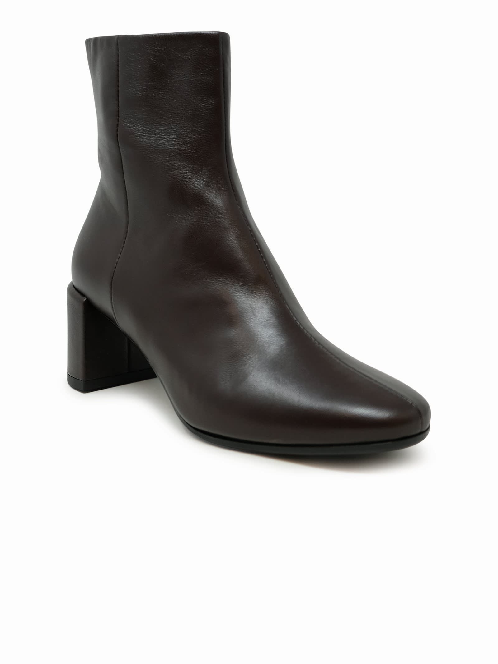 Halmanera Beta16 Black Leather Baron Ankle Boots In Brown