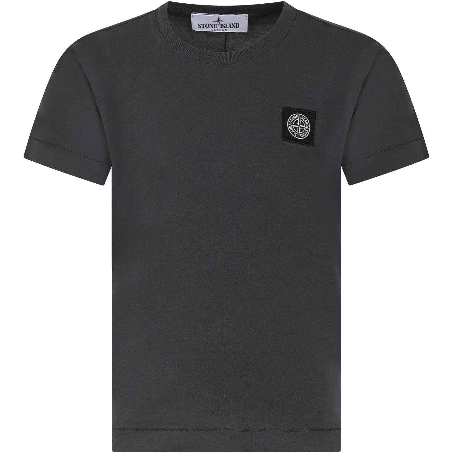 Stone Island Junior Kids' Grey T-shirt For Boy With Logo