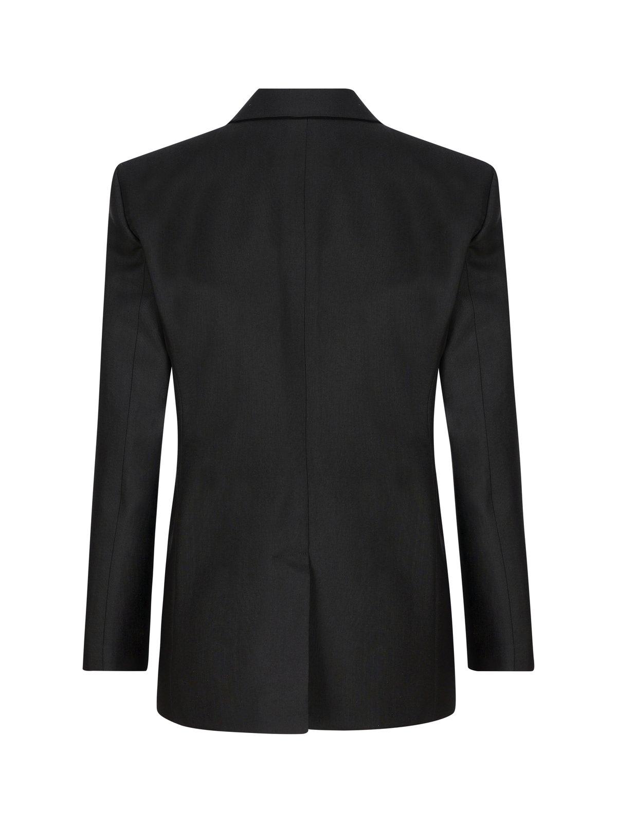 Chloé Black Single-breasted Silk Blend Wool Blazer In Black