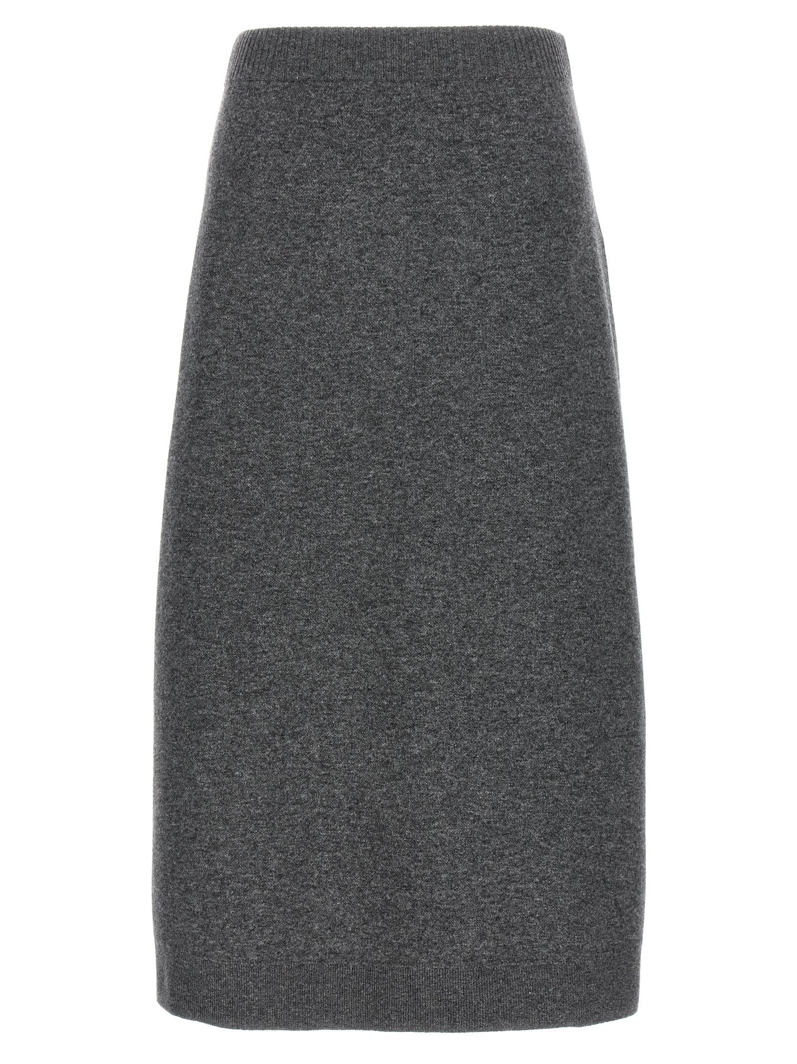 Brunello Cucinelli Cashmere Skirt In Gray