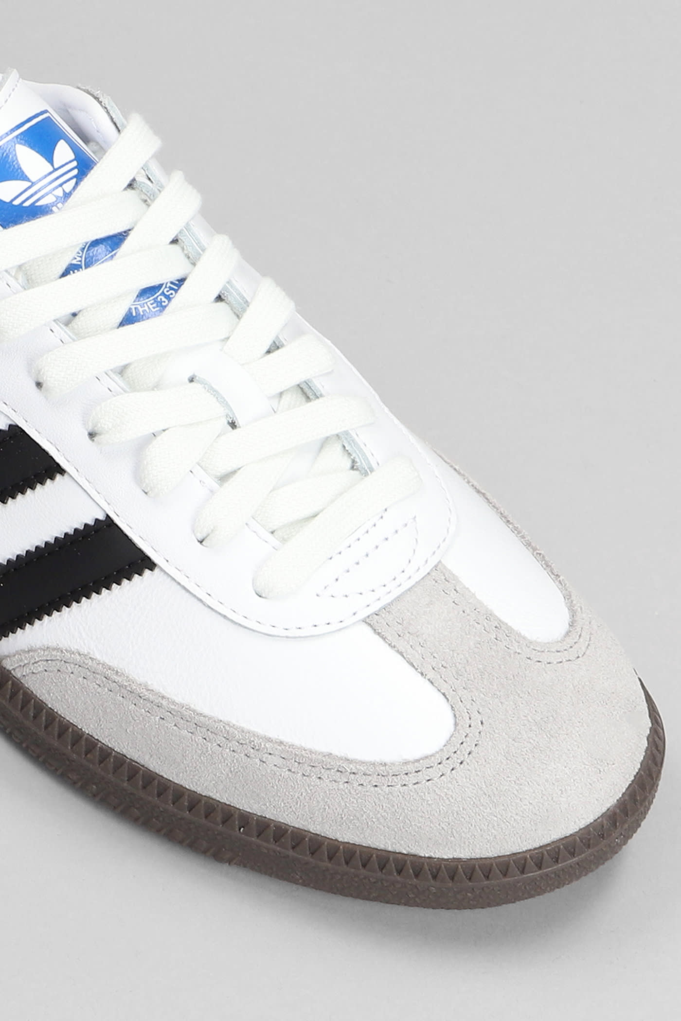 Adidas Originals Adidas Men's White Core Black Gold Me Sambae Suede And Leather Low-top Trainers In White