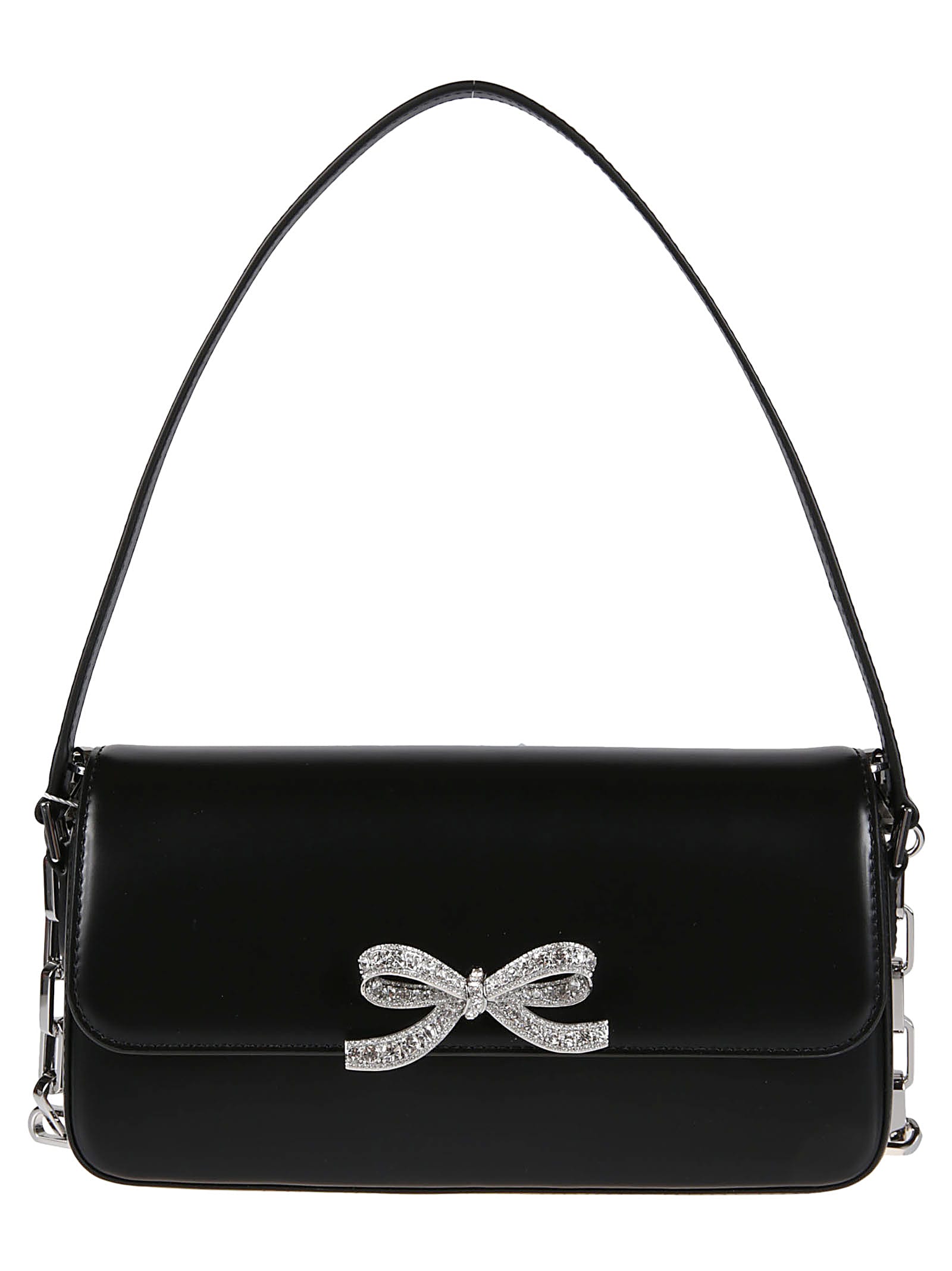 Shop Self-portrait Baguette Bag In Black