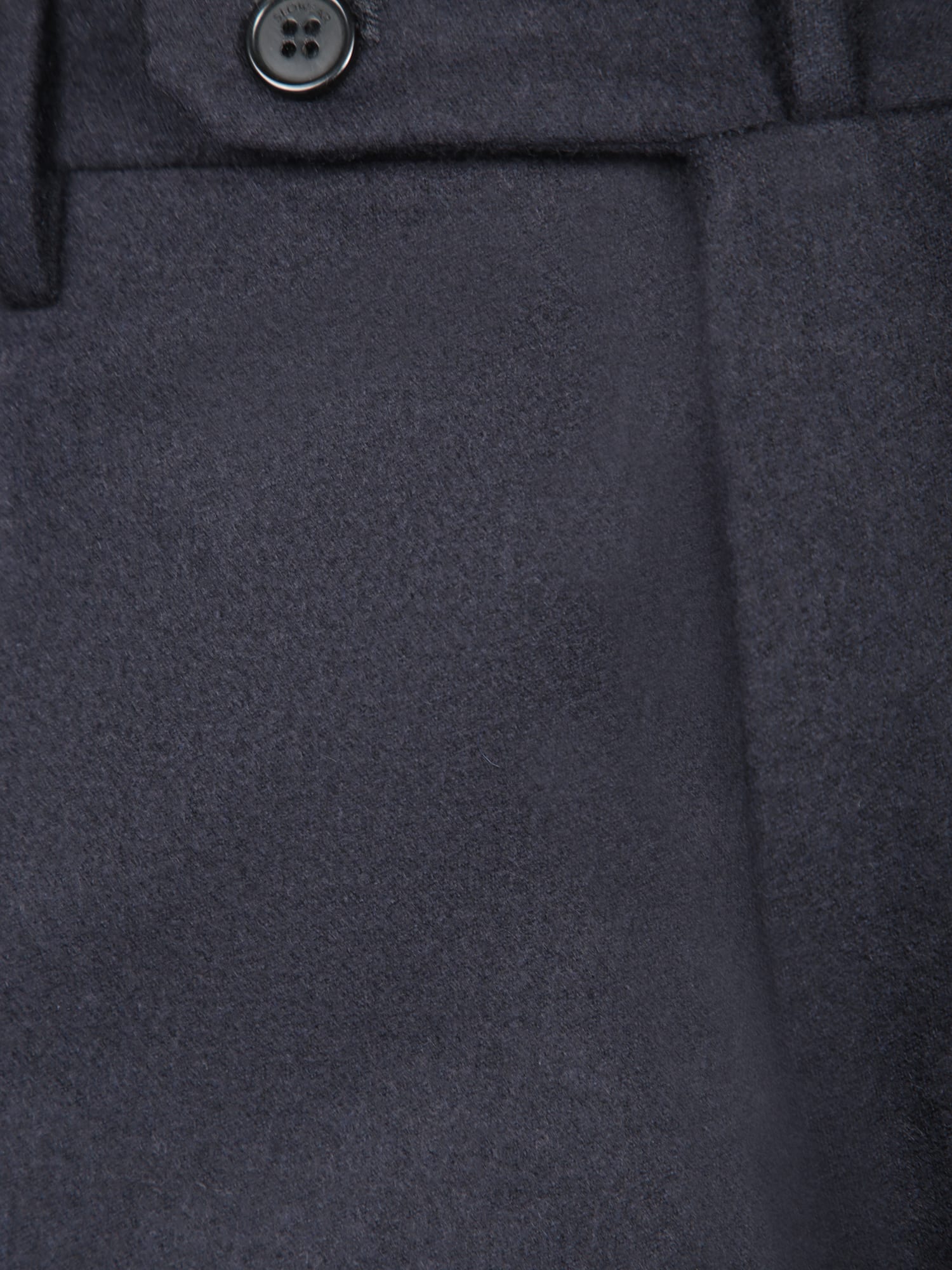 Incotex Dark Blue Wool Flannel Trousers In Blue