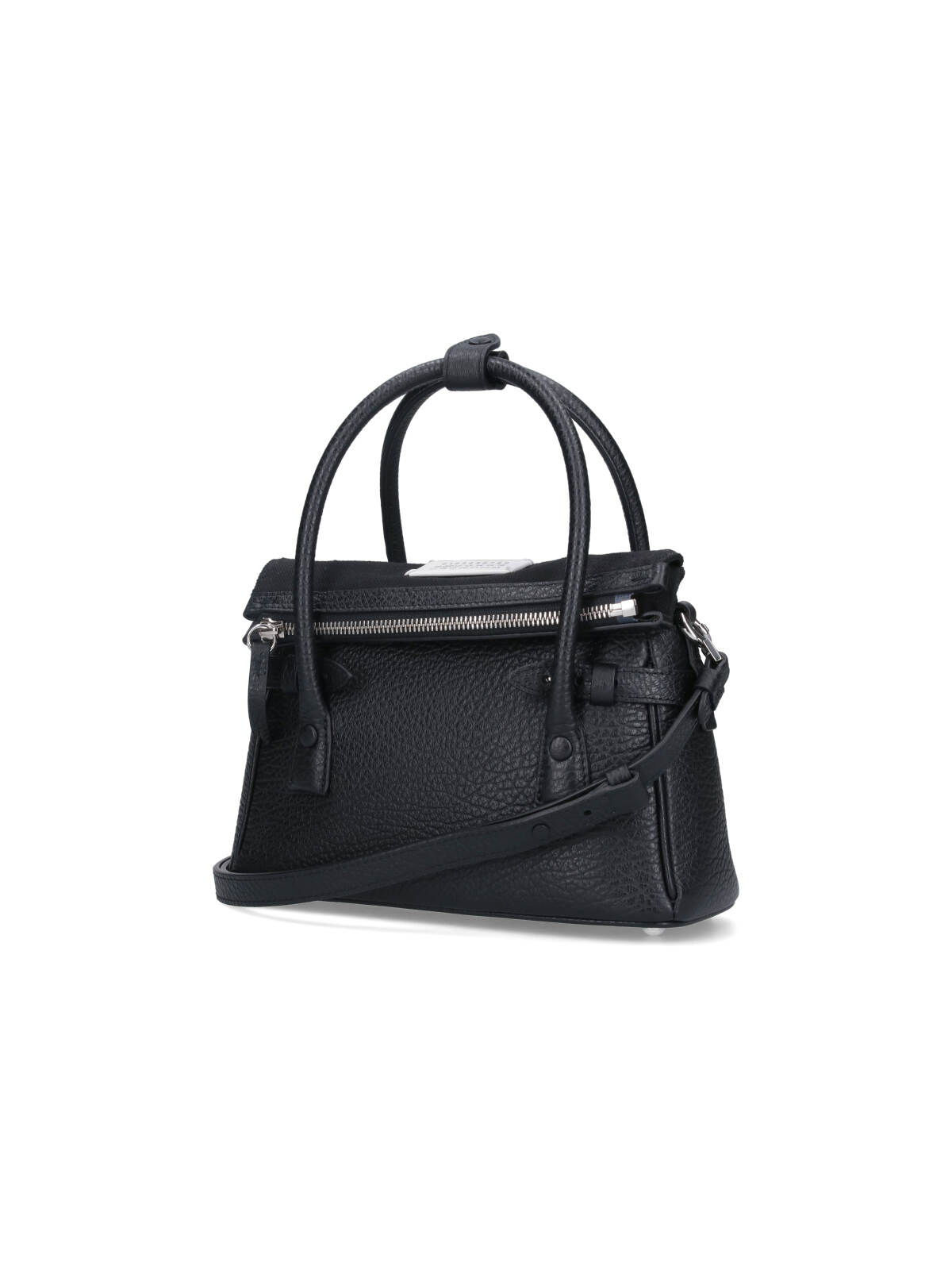 Maison Margiela East West Black Leather Bag In Black
