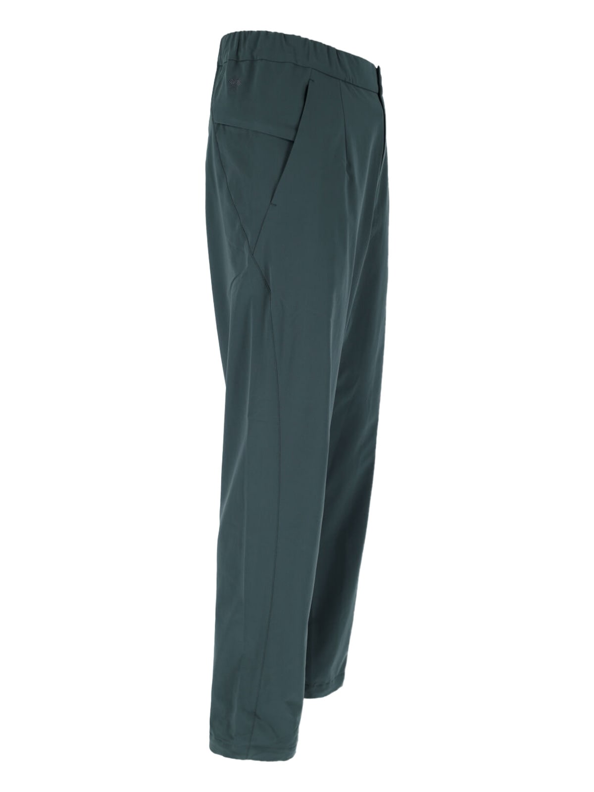 Goldwin Activewear Pants With Elasticized Waistband And Front Pleats In Green