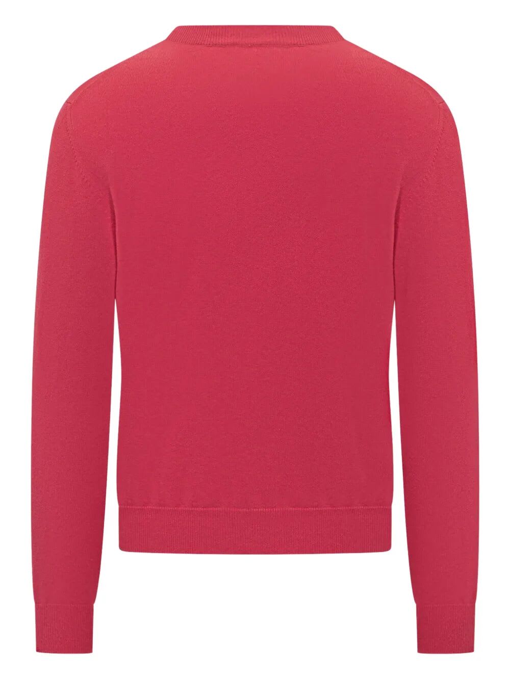 Malo Thin Wool Round Neck Long Sleeve Sweater In Pink