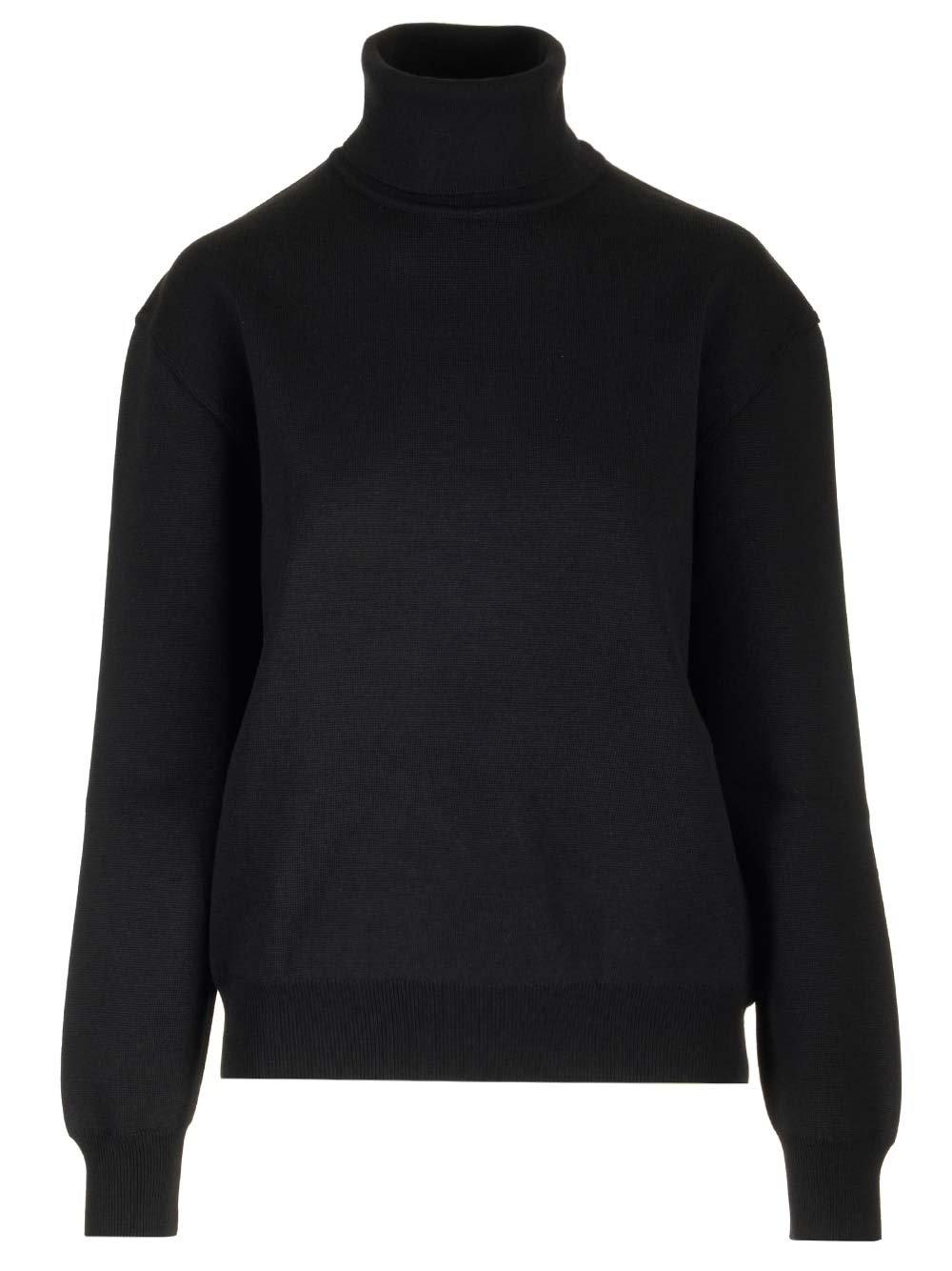 Shop Alaïa Roll Neck Ribbed Jumper In Black