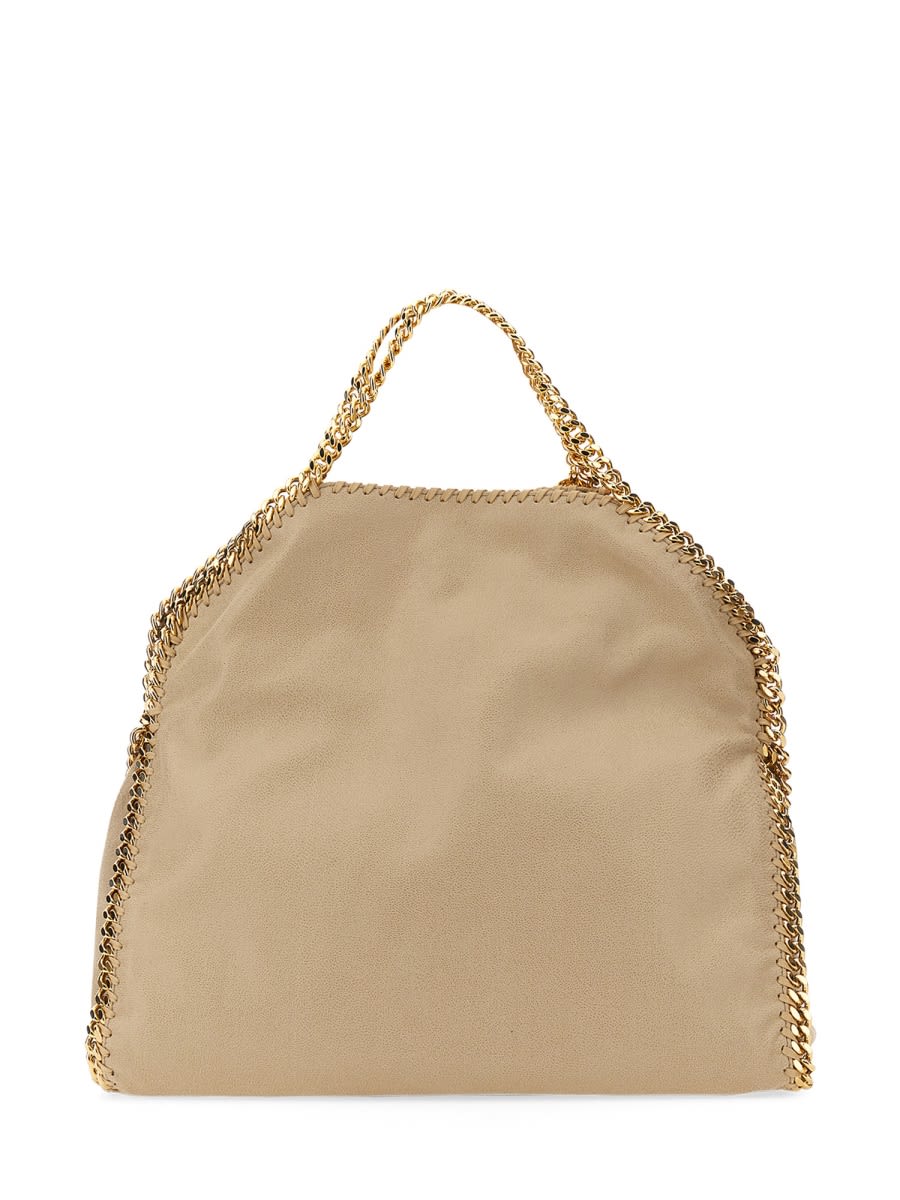 Shop Stella Mccartney Falabella Fold Over Bag In Beige