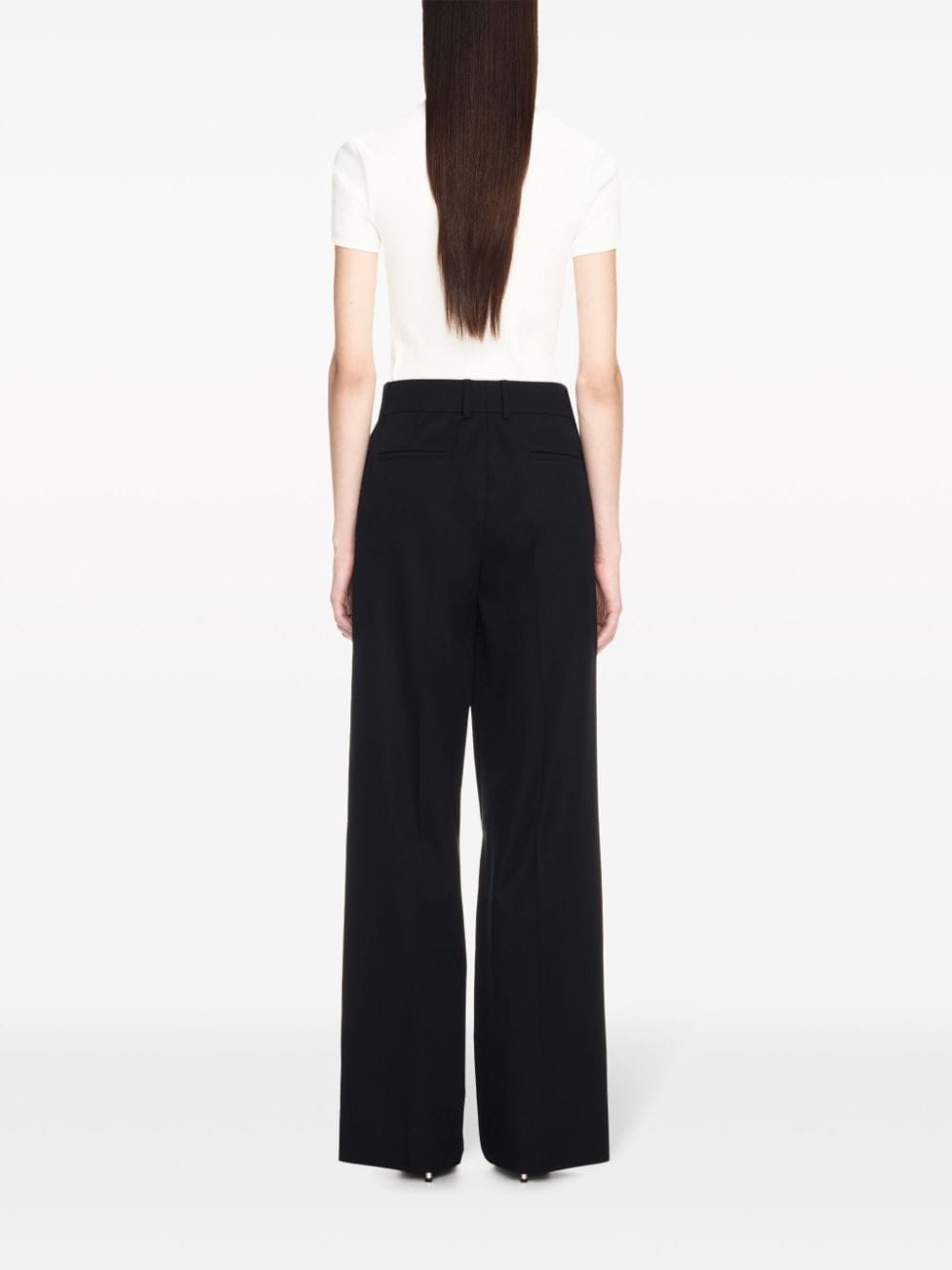 Off-white Off White Formal Over Wool Trousers In Black