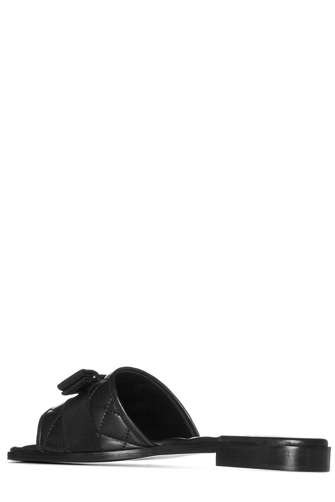 Ferragamo Love Cq Quilted Leather Flat Sandals