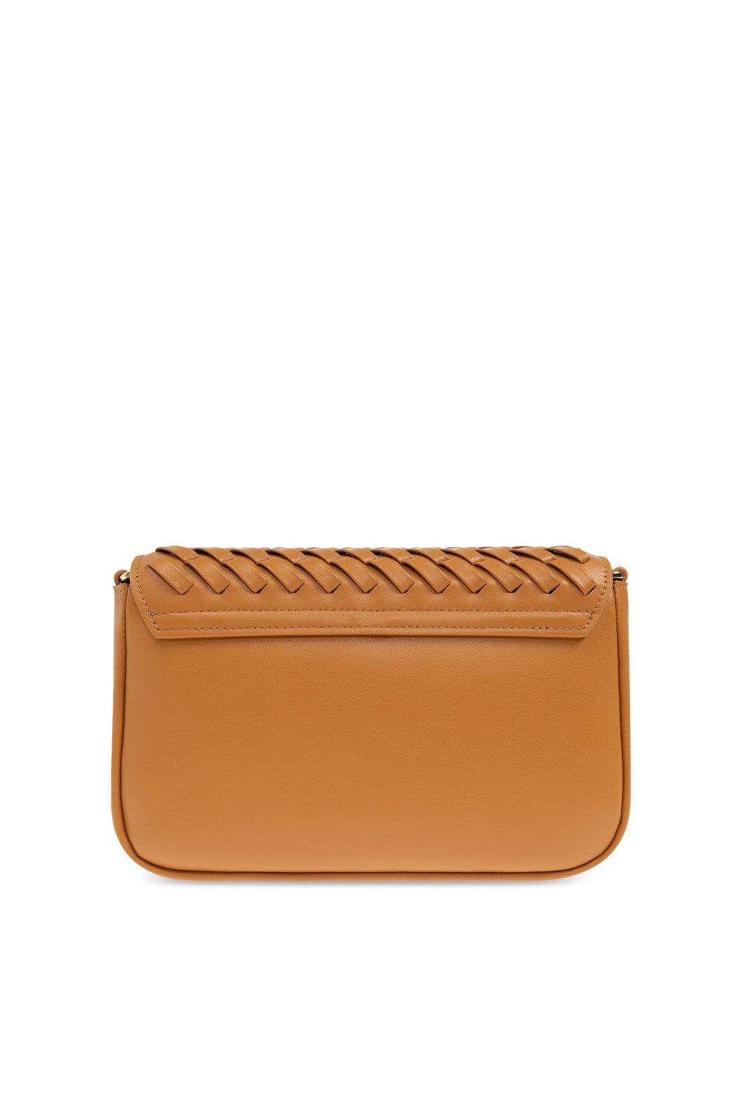 Emporio Armani Shoulder Bag With Decorative Weave In Caramello