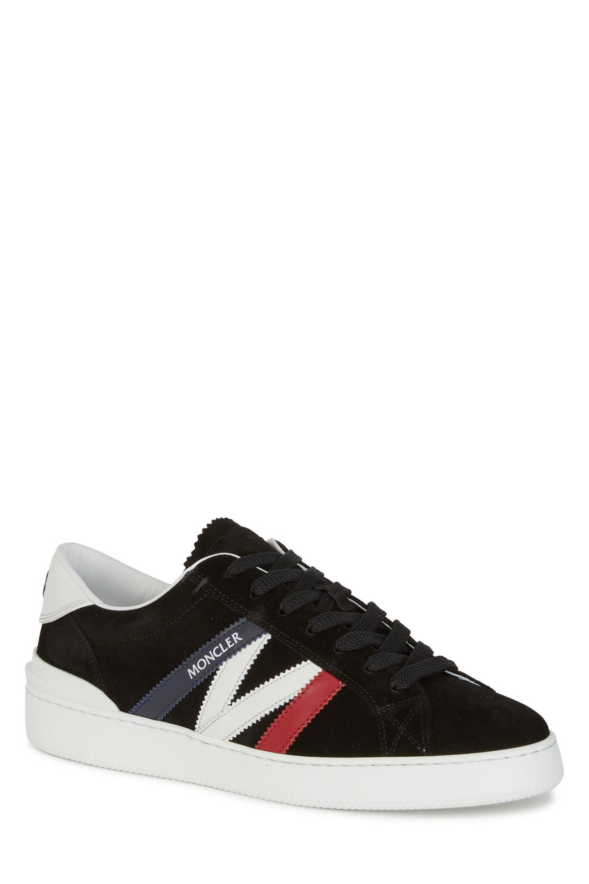 Shop Moncler Black Suede Monaco M Sneakers In P90