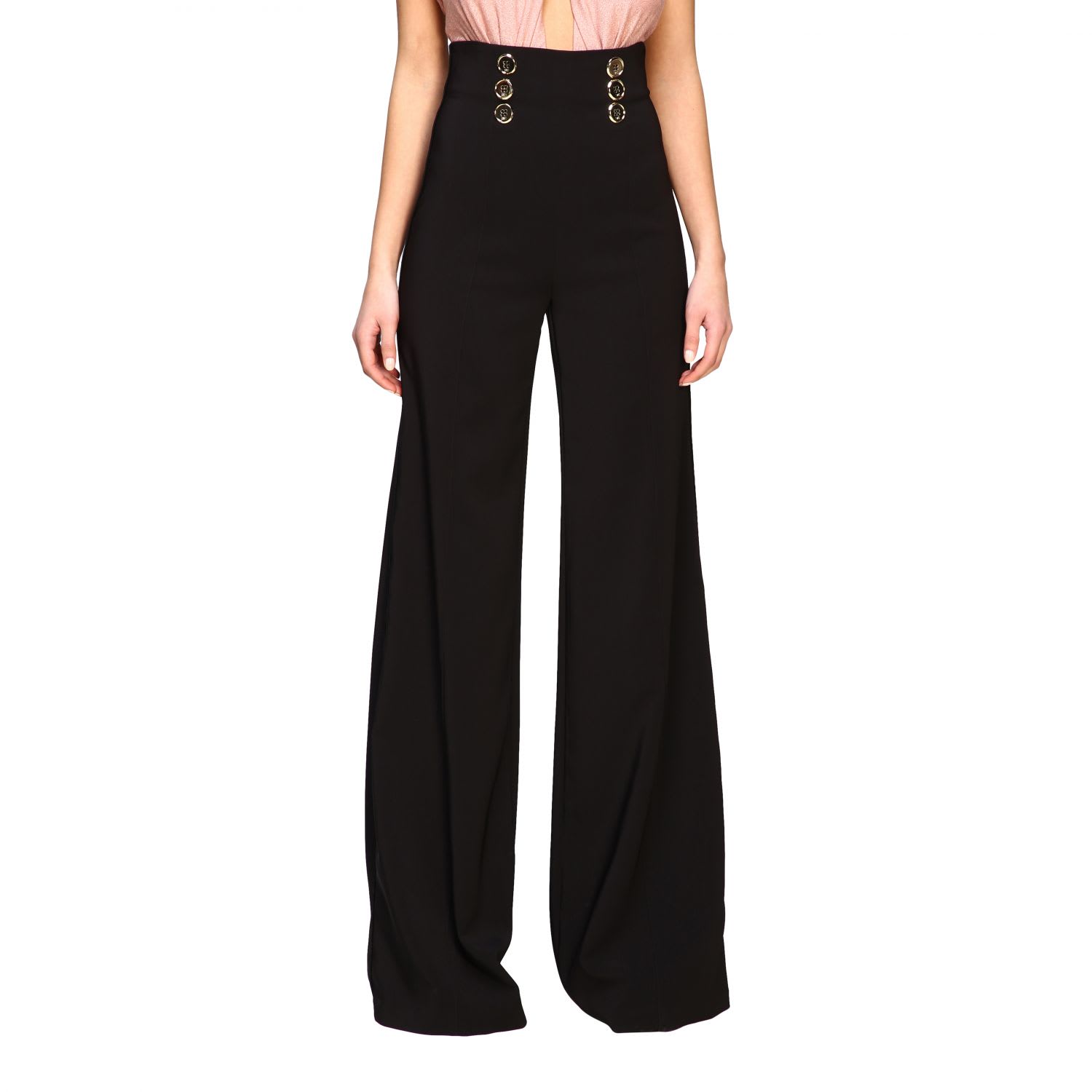 ELISABETTA FRANCHI CELYN B. ELISABETTA FRANCHI PANTS ELISABETTA FRANCHI TROUSERS WITH METAL BUTTONS,11235824