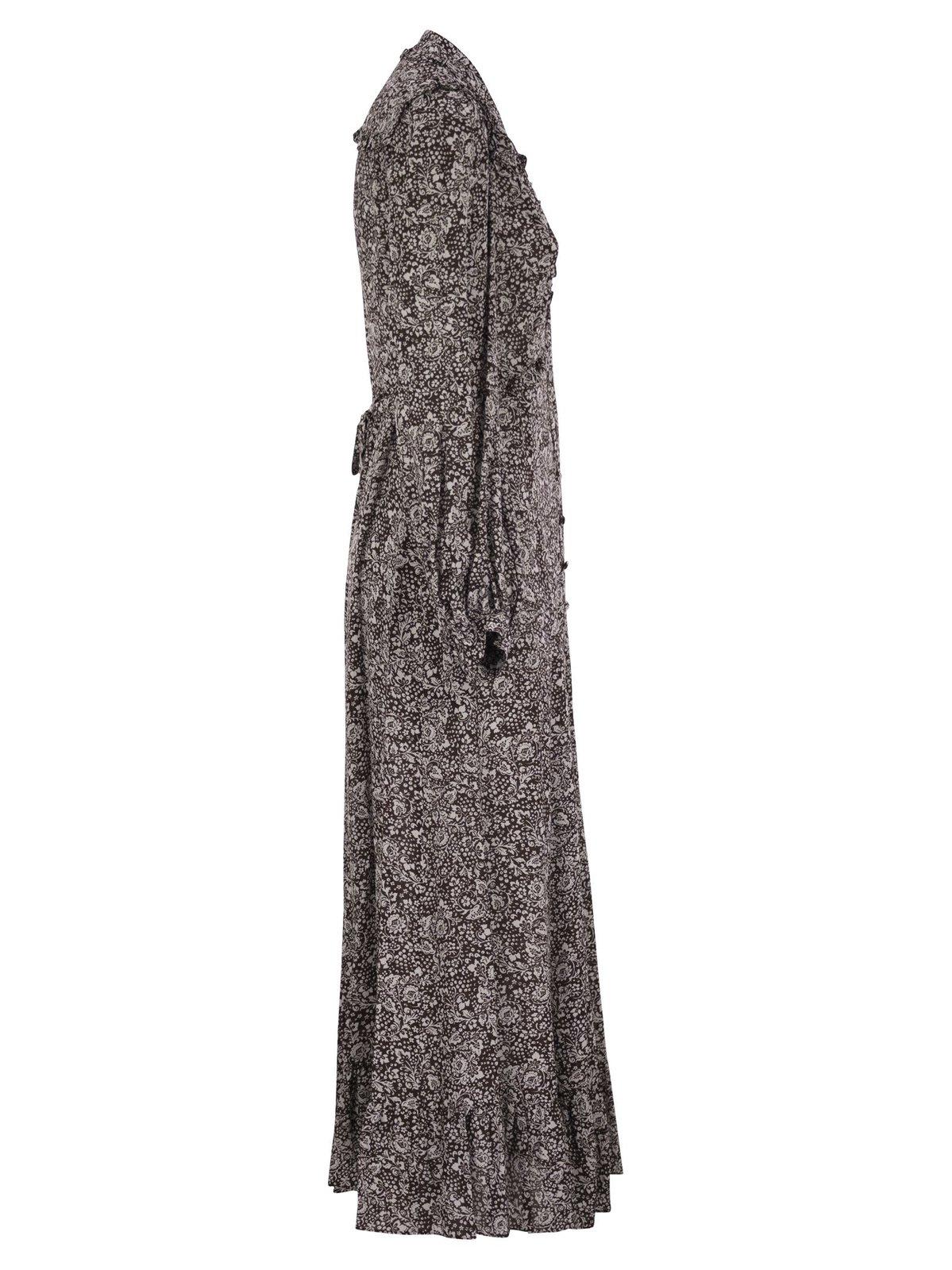 Shop Weekend Max Mara All-over Patterned Long-sleeved Dress