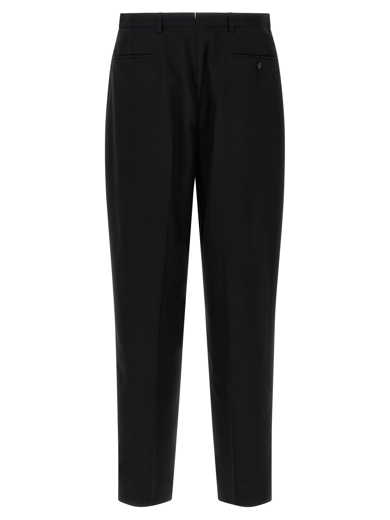 Cellar Door 'lucio' Pleated Front Trousers With Belt Loops In Black
