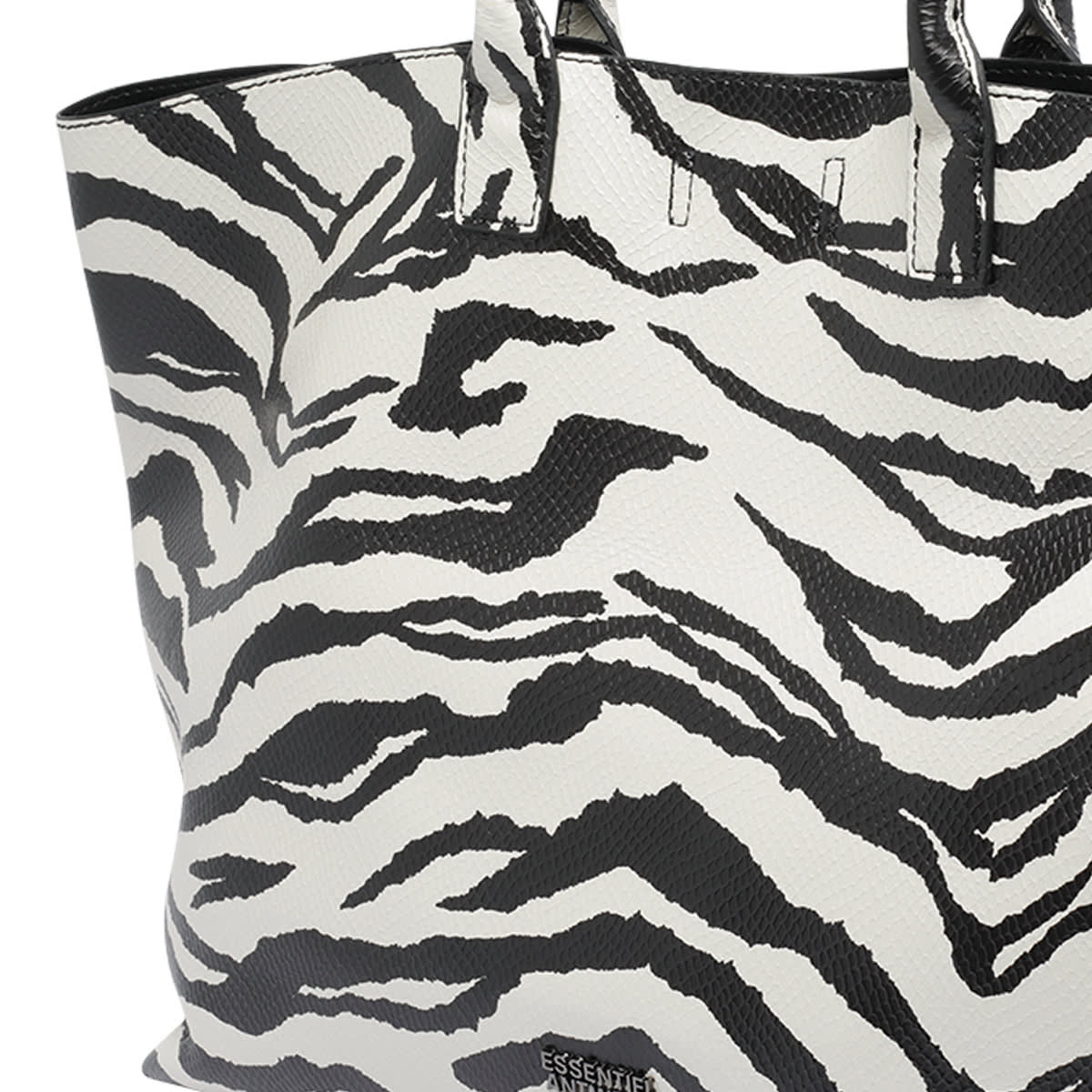 Essentiel Antwerp Iloise Printed Shopping Bag In Black