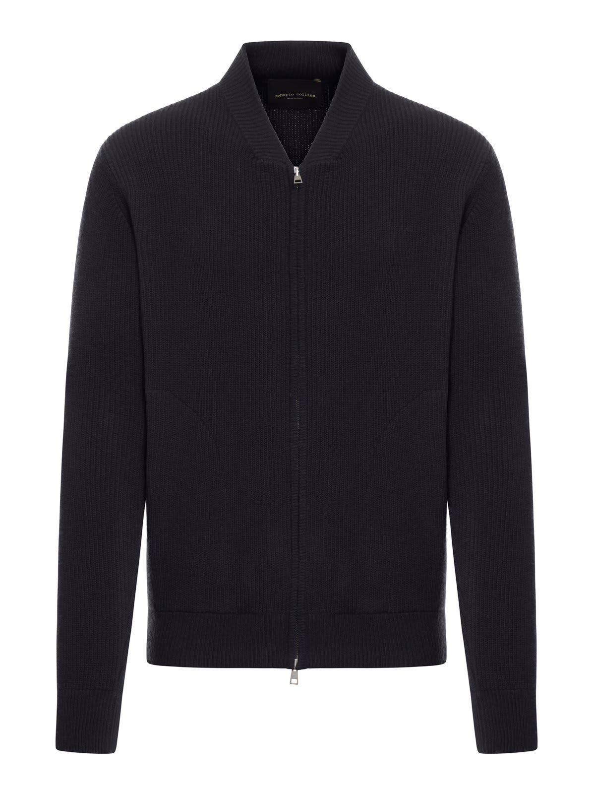 Shop Roberto Collina Zip-up Knit Jacket In Black