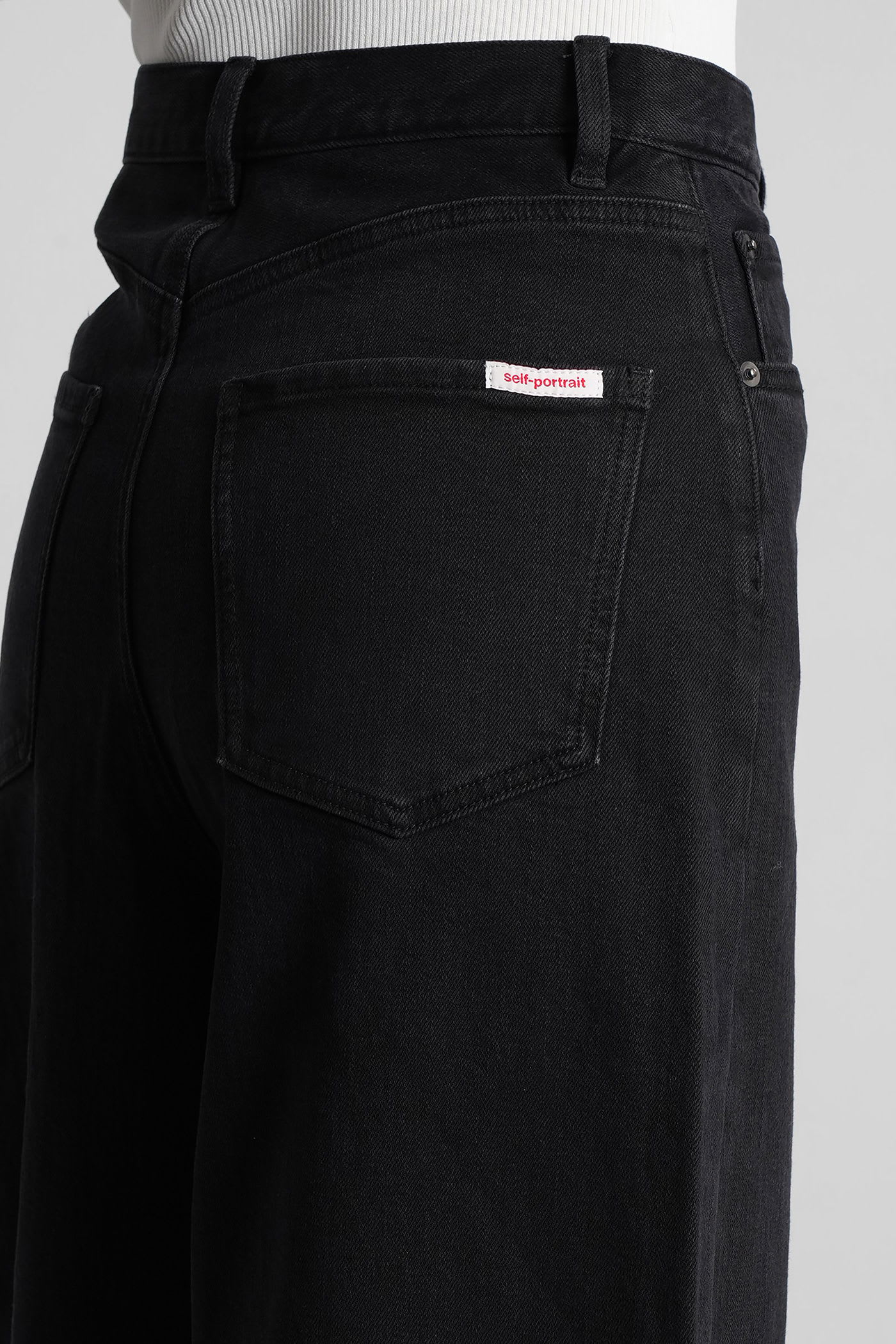 Self-portrait Straight Jeans With Bows In Blue
