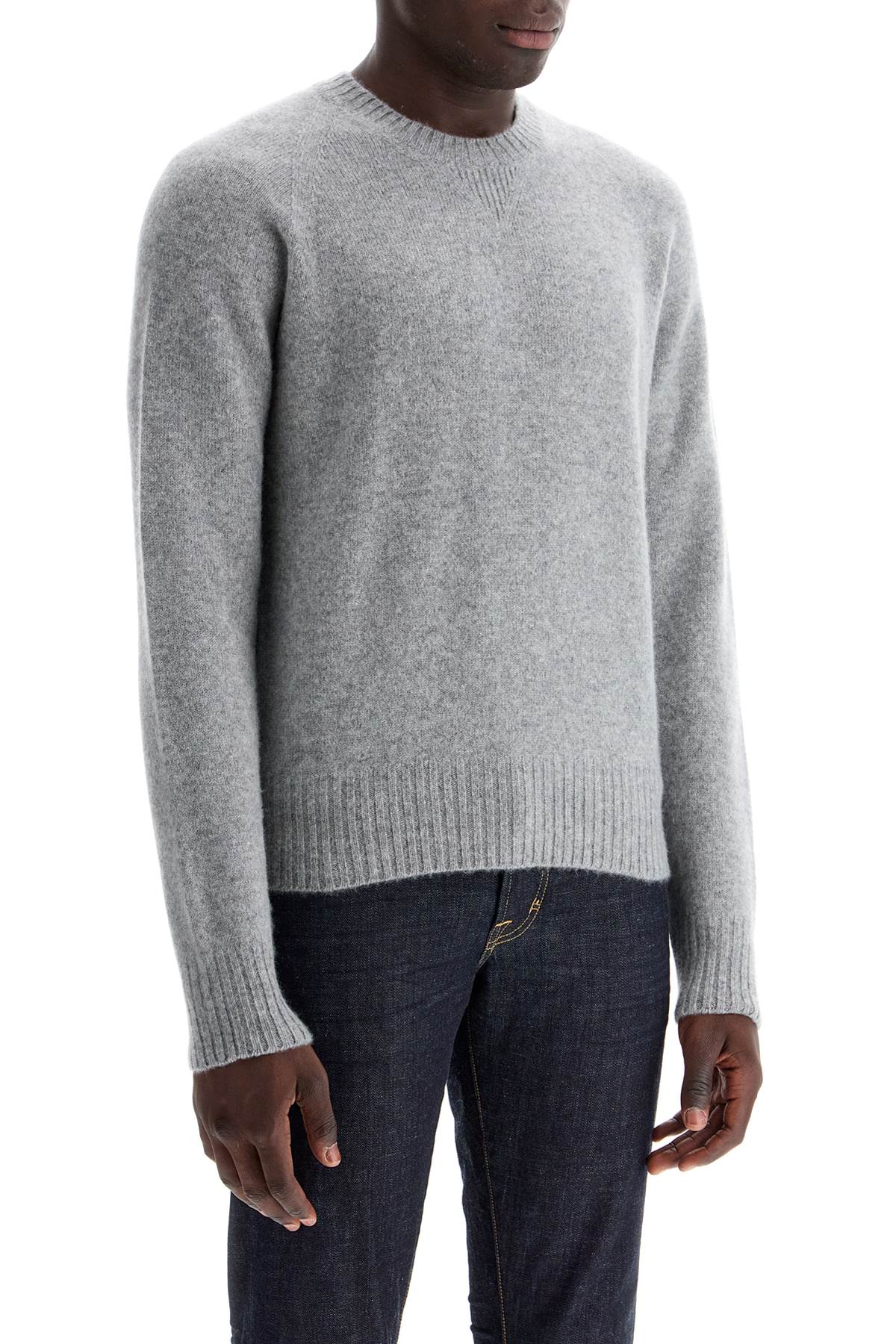 Shop Tom Ford Cashmere Crewneck Pullover In Grey