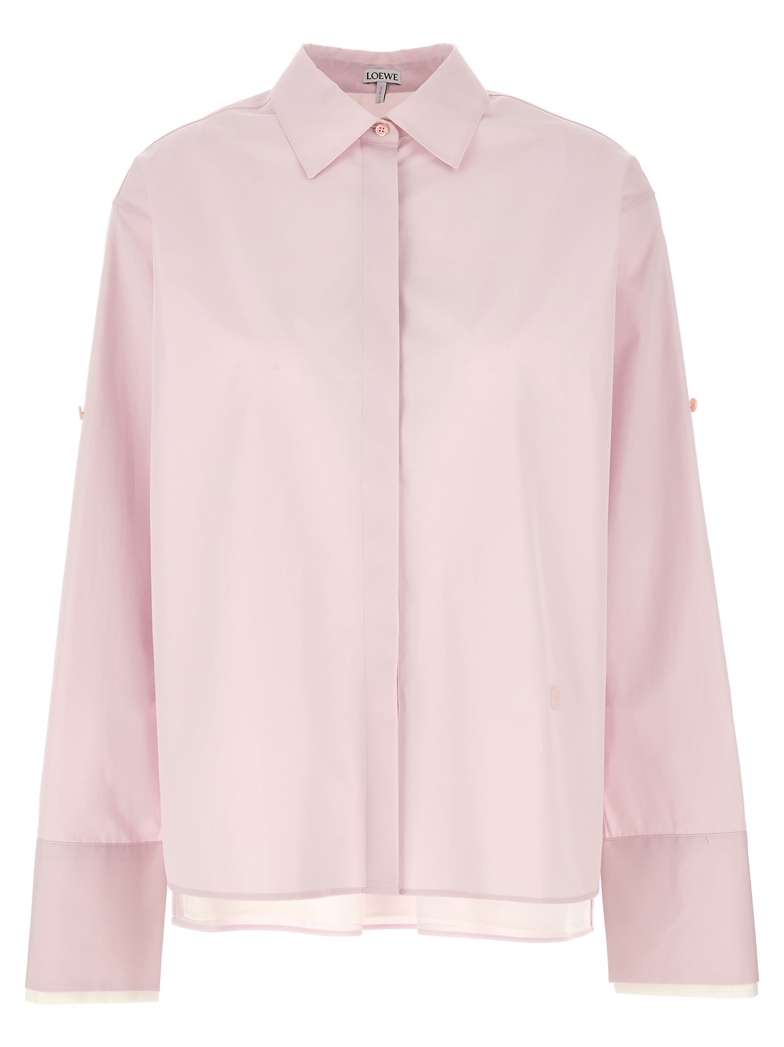 Shop Loewe Turn-up Shirt In Pink