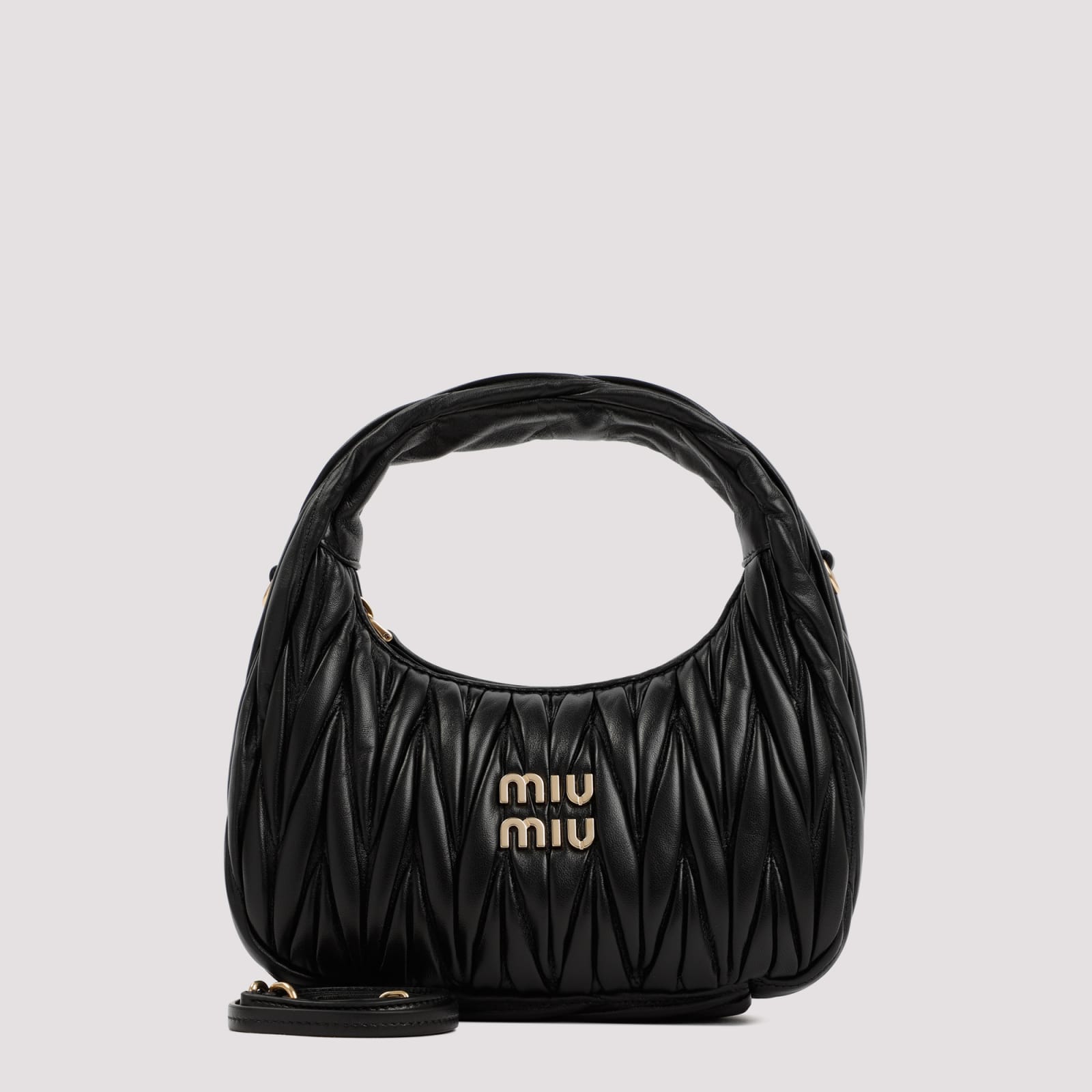 Miu Miu Black Wander Shoulder Bag In Black
