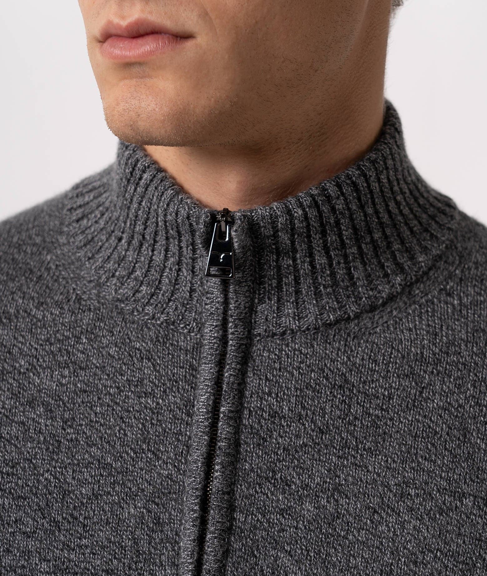 Larusmiani Half-zip Cashmere Sweater Anversa Sweater In Gray