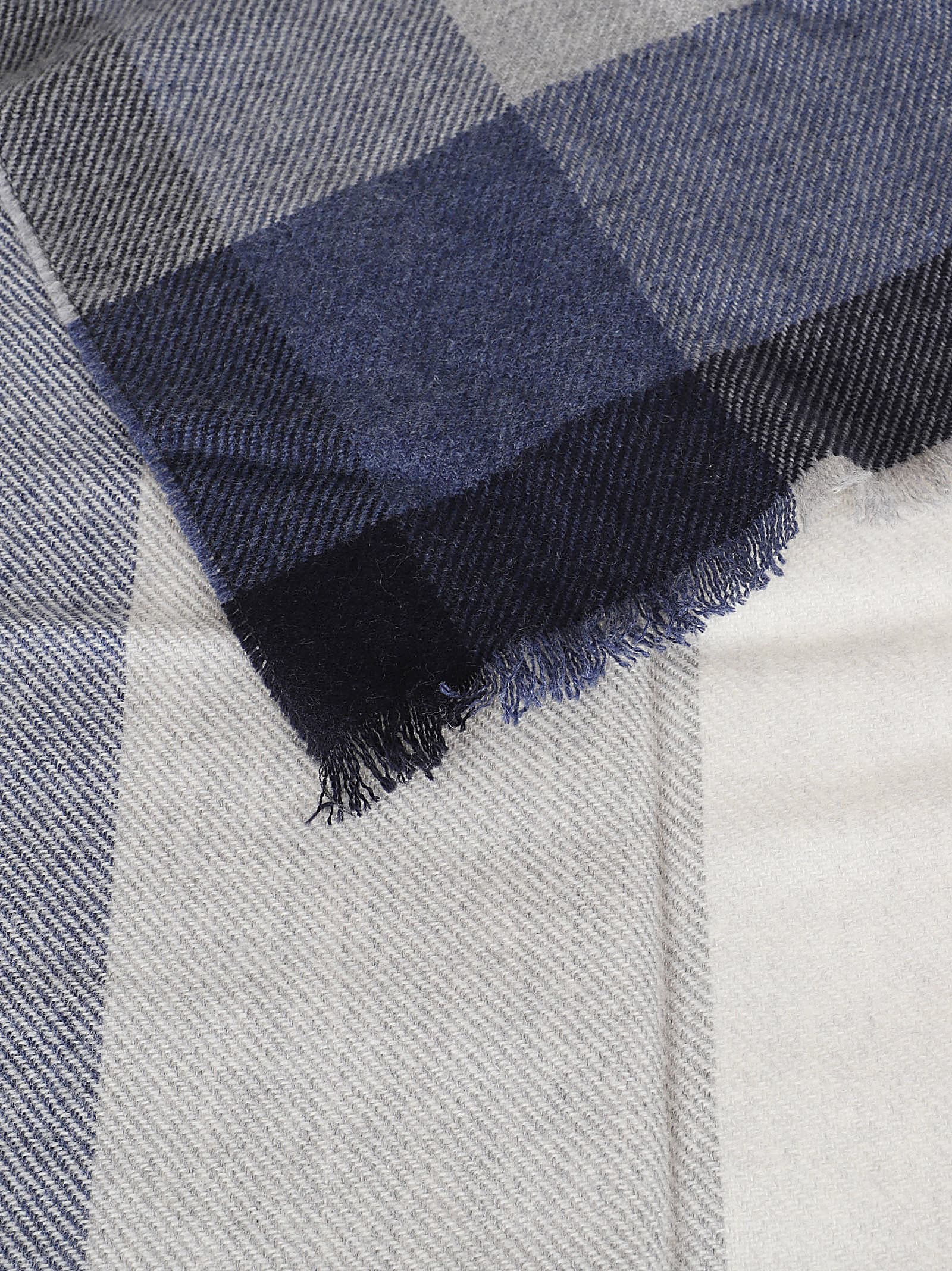 Shop Brunello Cucinelli Scarf In Navy Grigio Nebbia