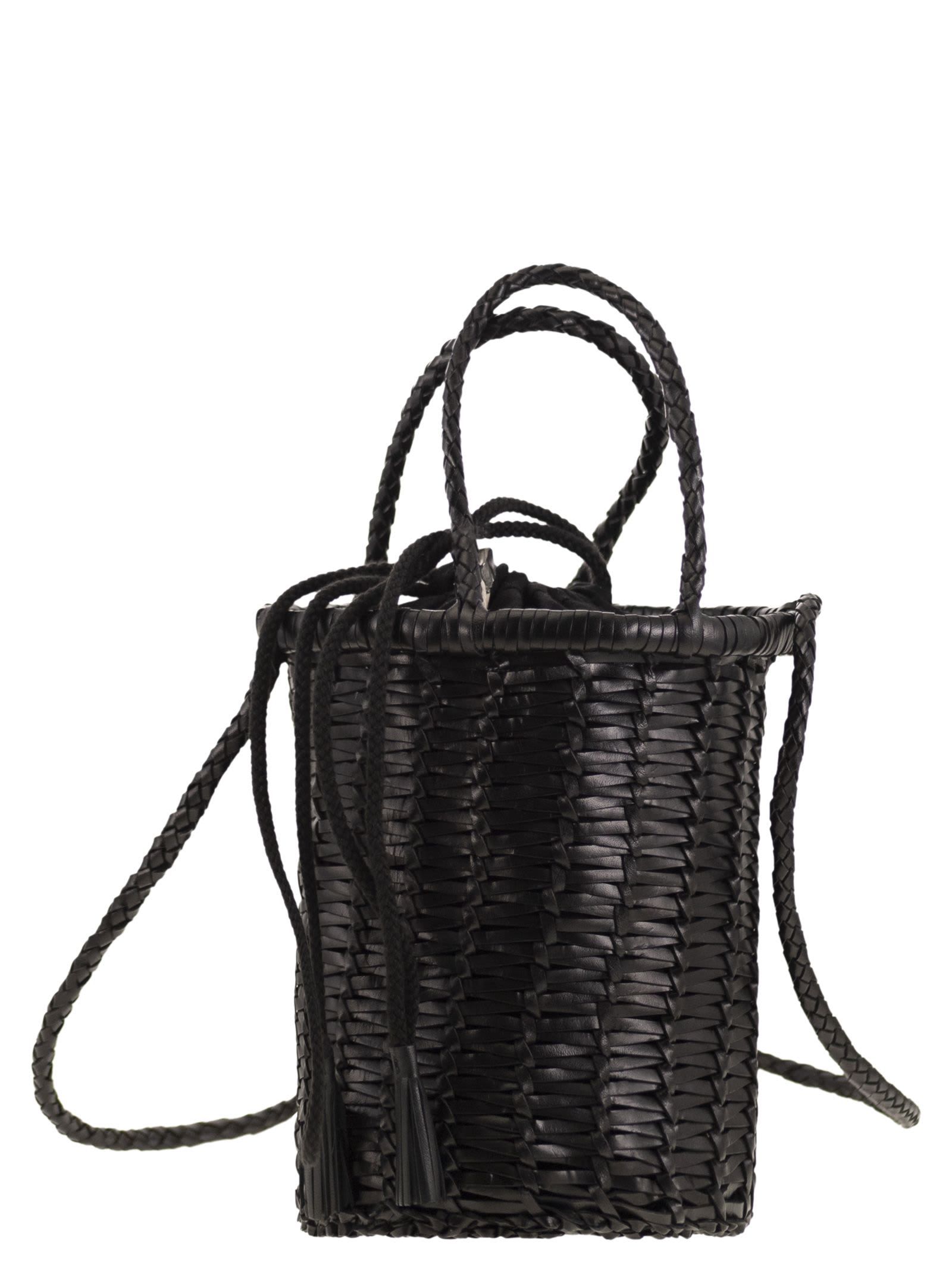 Dragon Diffusion Lina Mini - Woven Leather Bag In Black