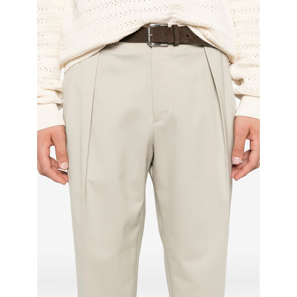 Briglia 1949 Pleated Wool-blend Trousers In Neutral