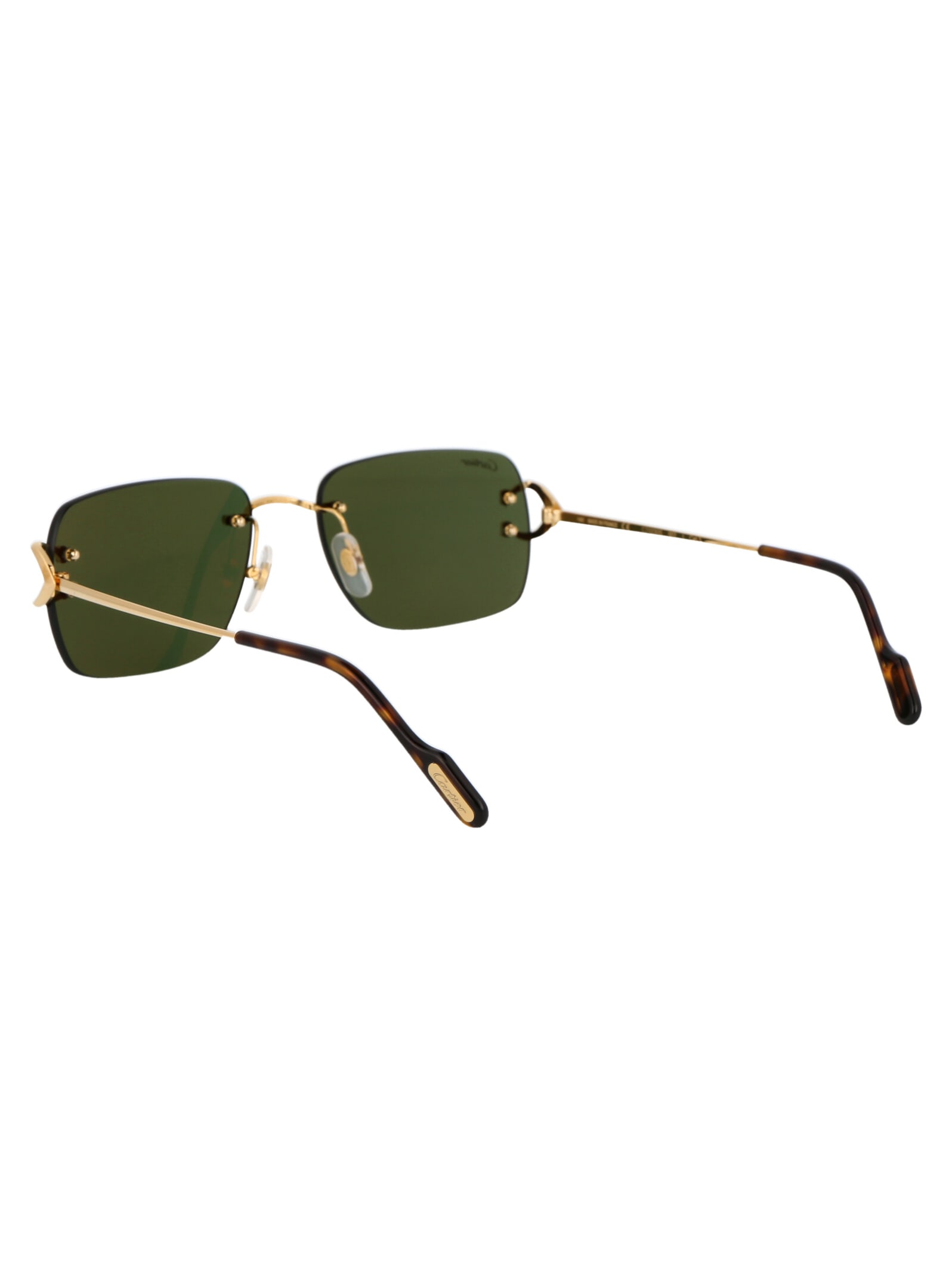 Shop Cartier Ct0330s Sunglasses In 002 Gold Gold Green