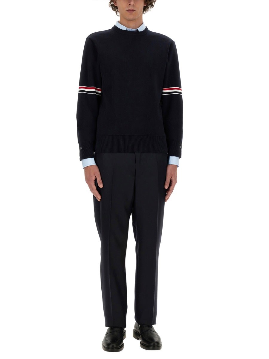 Shop Thom Browne Cotton Jersey In Blue