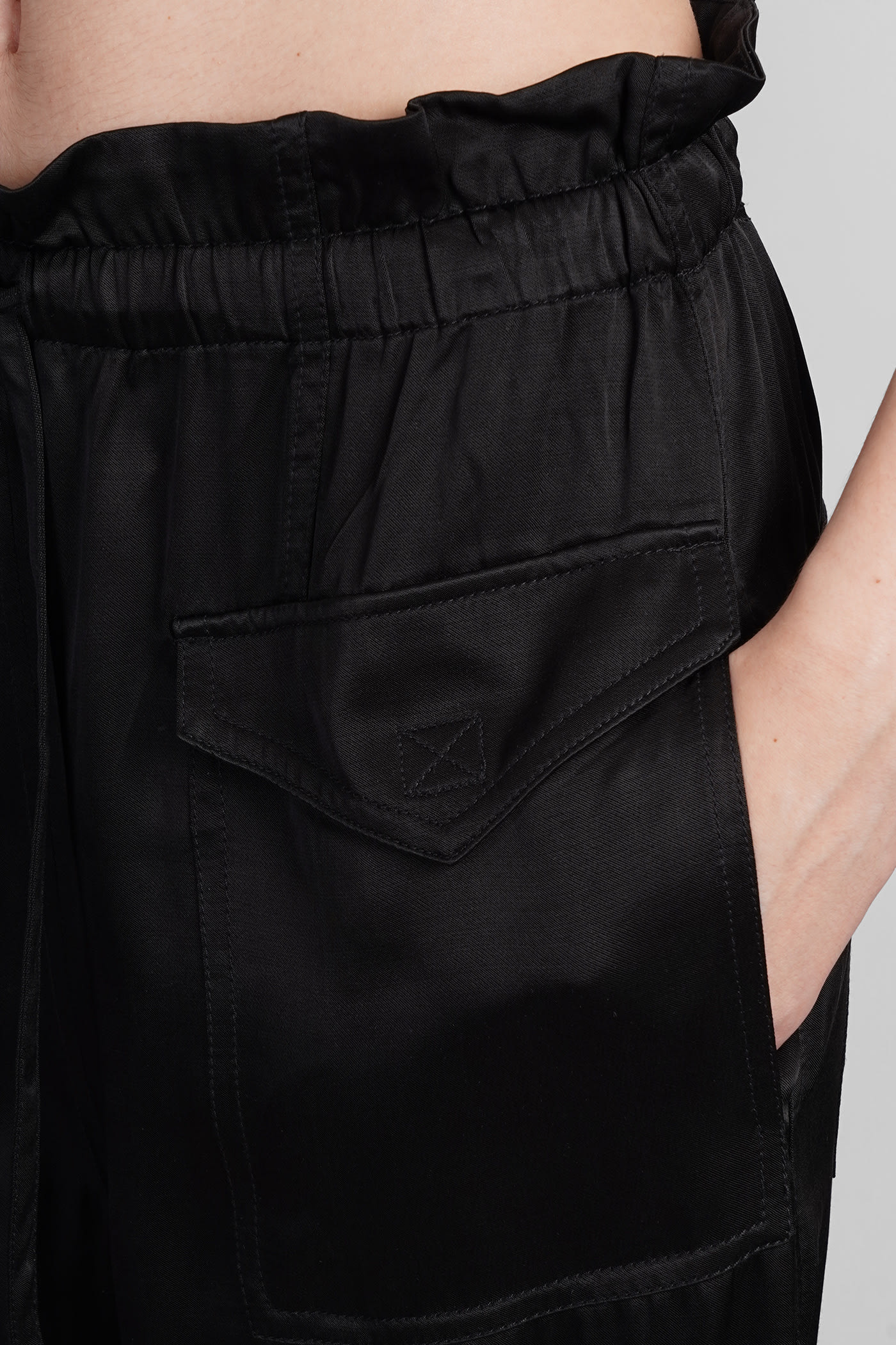 Shop Ganni Pants In Black Viscose