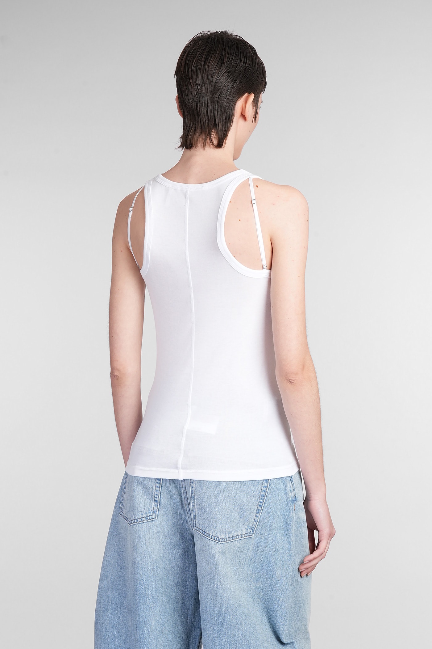 Helmut Lang Strap Racer Tank In White