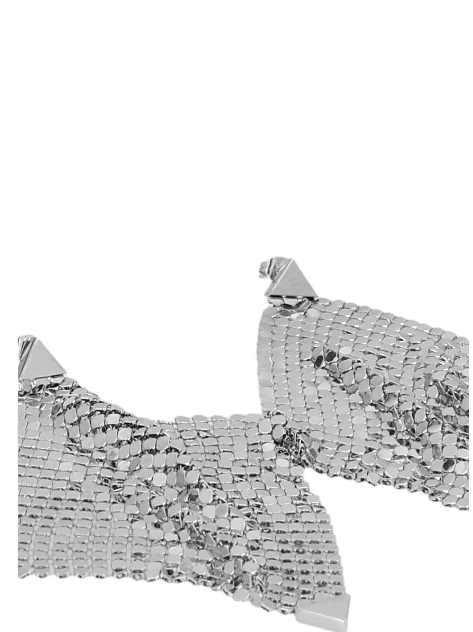 Shop Rabanne Pixel Flow Earrings In Silver