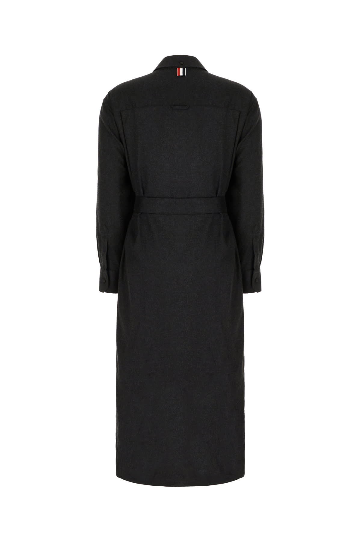 Thom Browne Graphite Silk Blend Dress In Charcoal