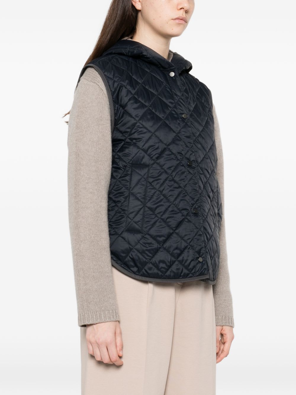 Brunello Cucinelli Quilted Nylon Down Vest In Multi