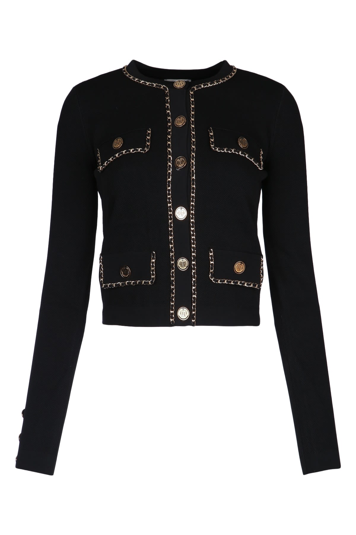 Shop Elisabetta Franchi Maglia Tricot In Nero