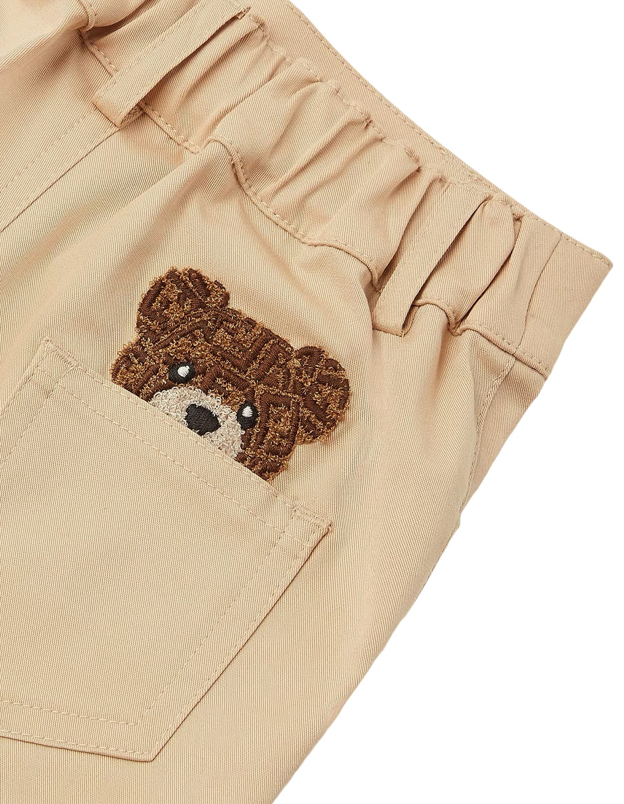 FENDI BEIGE GABARDINE BERMUDA SHORTS 