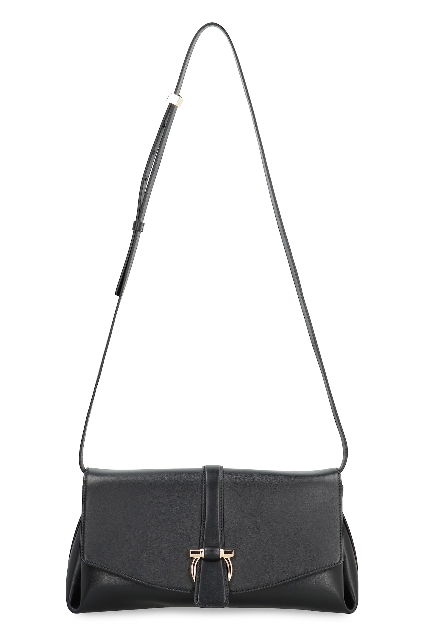 Shop Ferragamo M Leather Crossbody Bag In Black