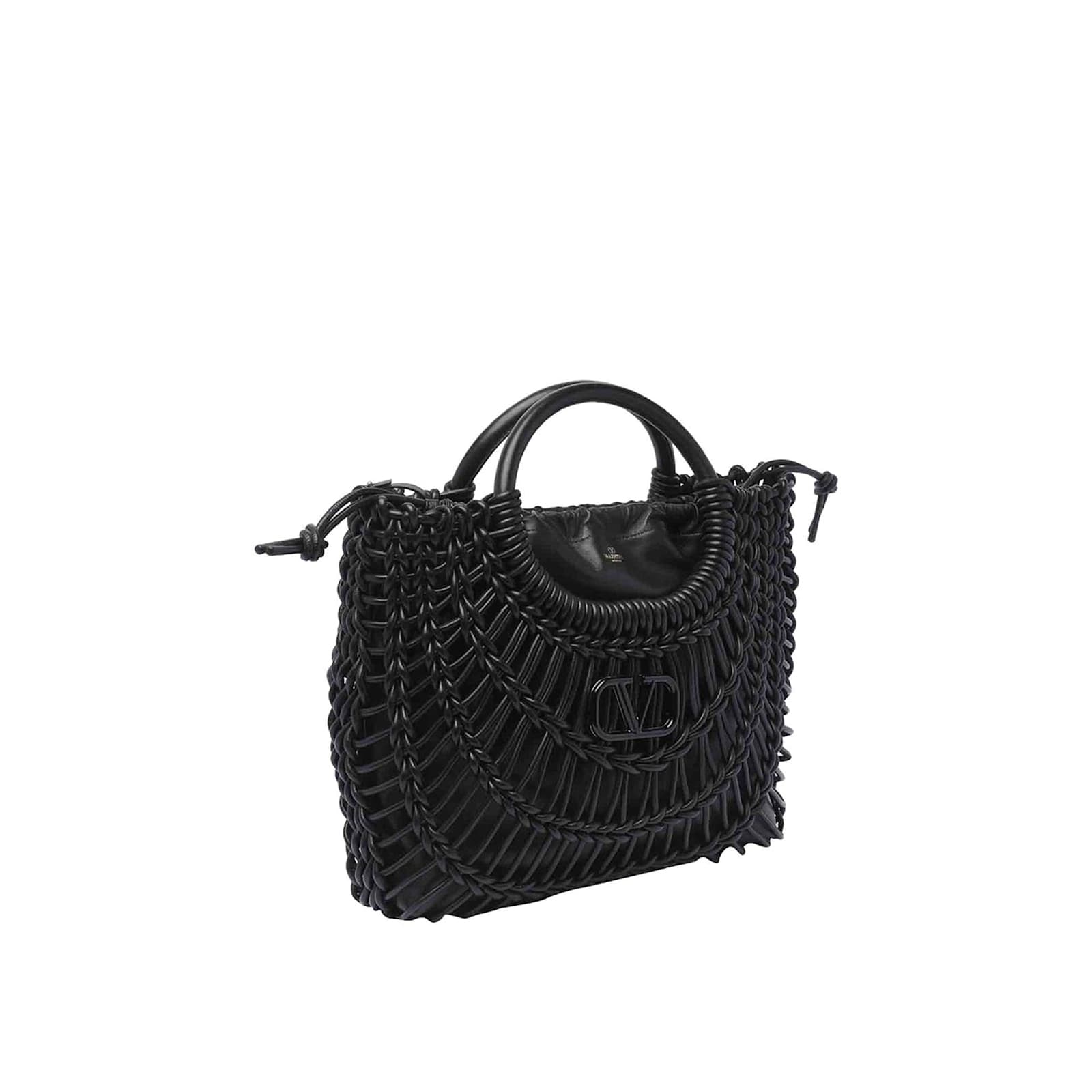 Shop Valentino Garavani Allknots Logo Plaque Tote Bag In Black