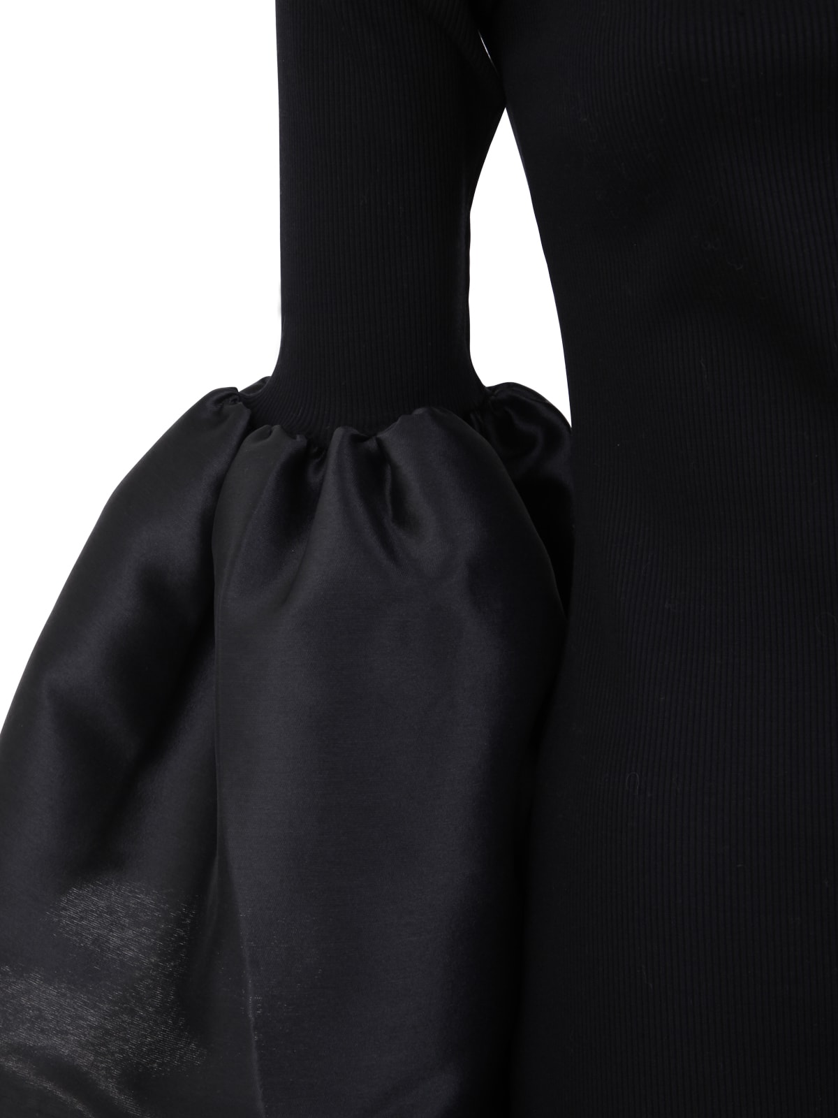 Shop Marques' Almeida Puff Sleeve And Hem Dress In Black