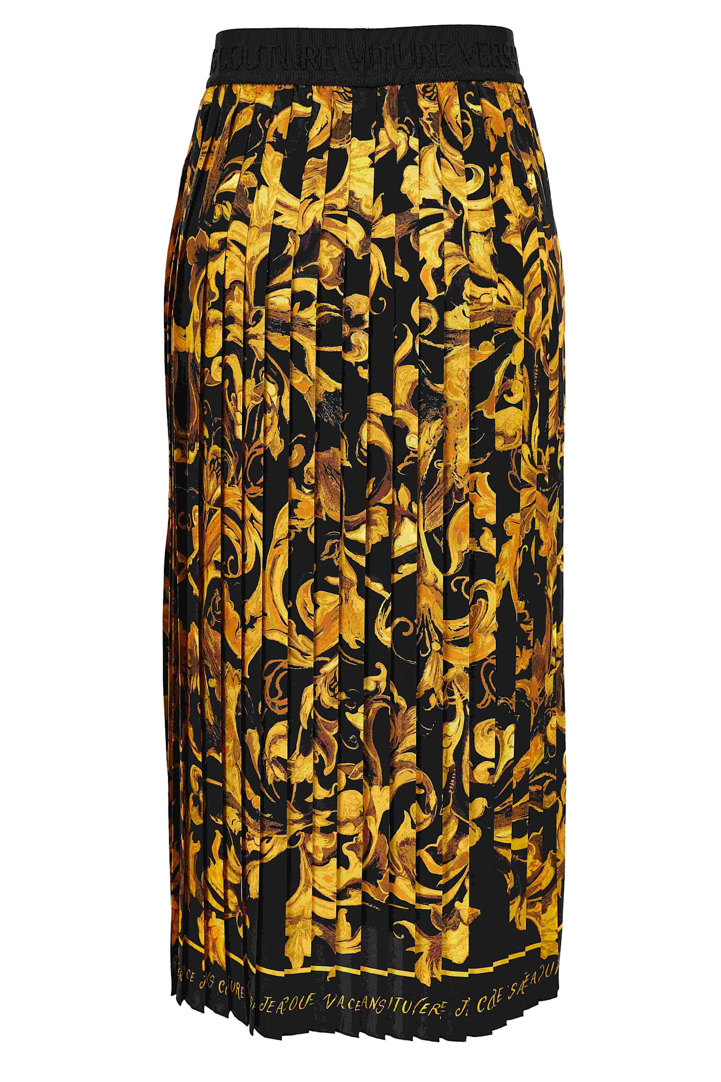 Versace Jeans Couture Baroque-print Pleated Midi Skirt In Multi